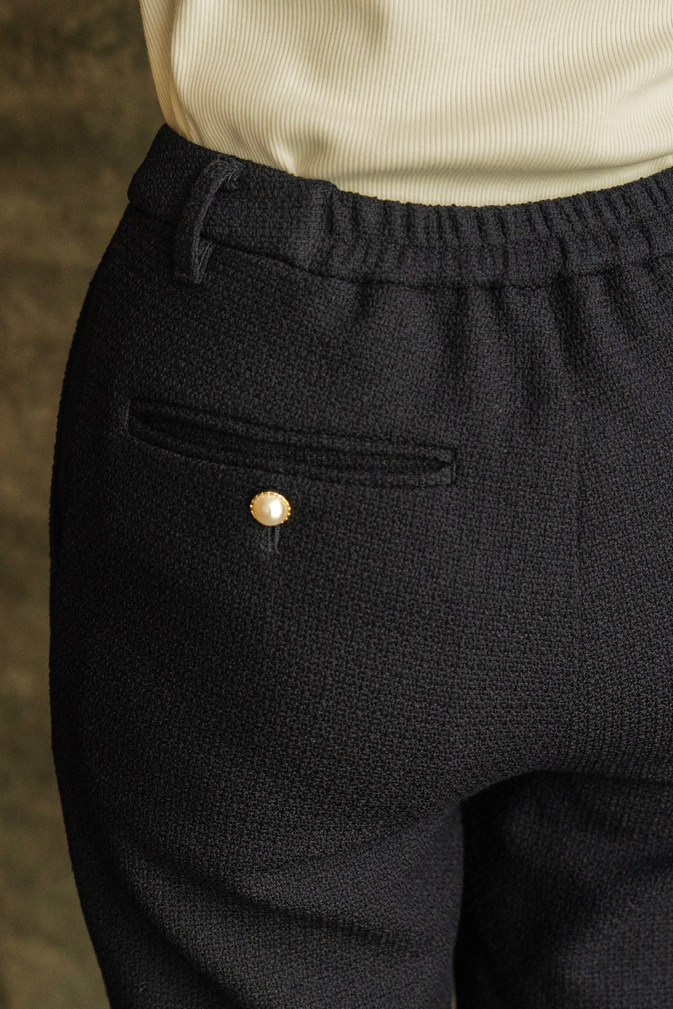 ストレッチツイードテーパードパンツ【リサイクルポリエステル】【5/16発売】<予約商品>