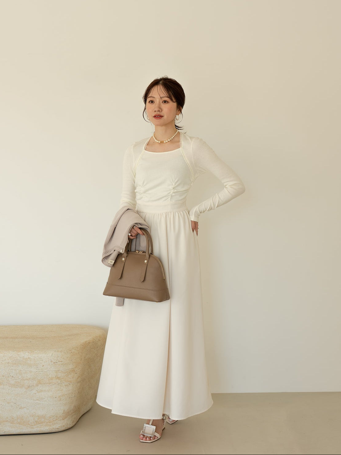 トラペーズネックフライスドッキングワンピース【オーガニックコットン