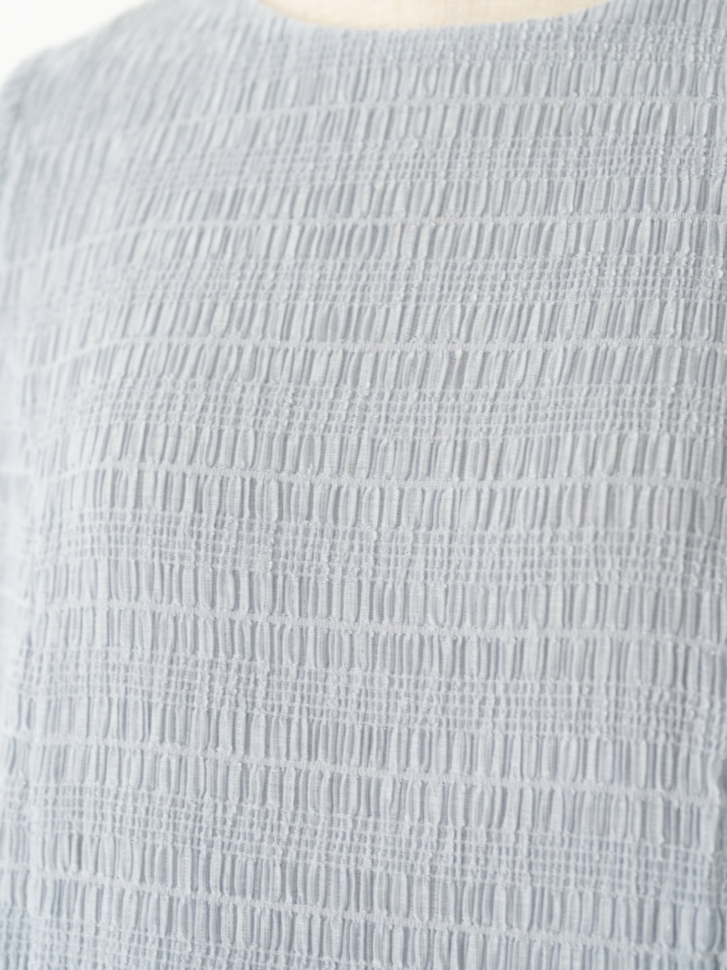 【追加ご予約|7月末頃お届け予定】エアリーシャーリングペプラムトップス|SMOKYBLUE