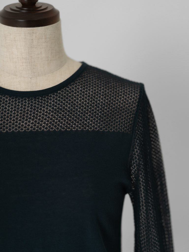 レースコットンニットプルオーバー【BCIコットン】