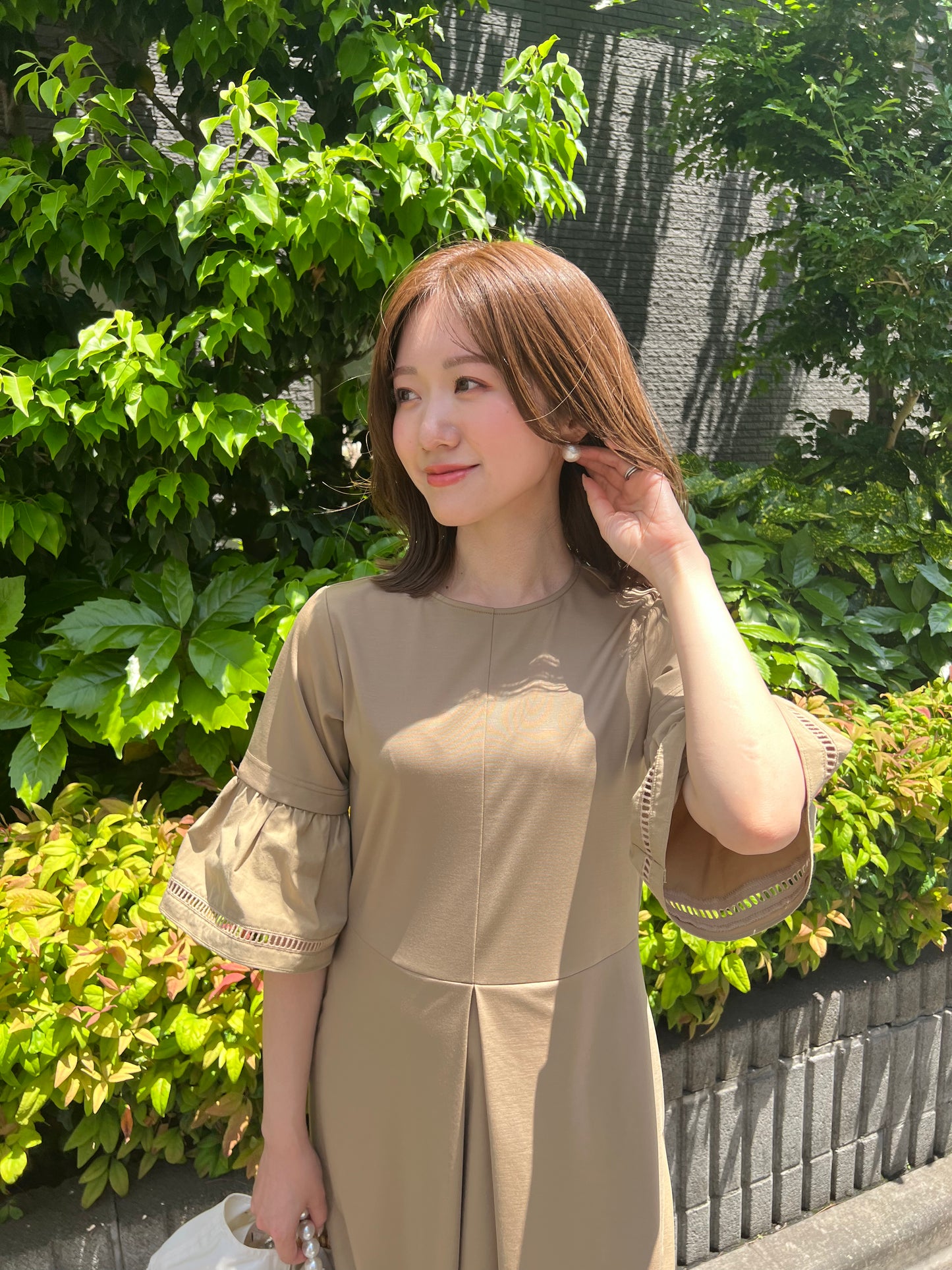 Hashigo Lace Sleeve Dress