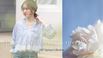 Lace-Combination Cotton Blouse