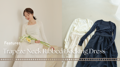 Trapeze Neck Ribbed Docking Dress