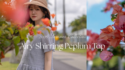 Airy Shirring Peplum Top