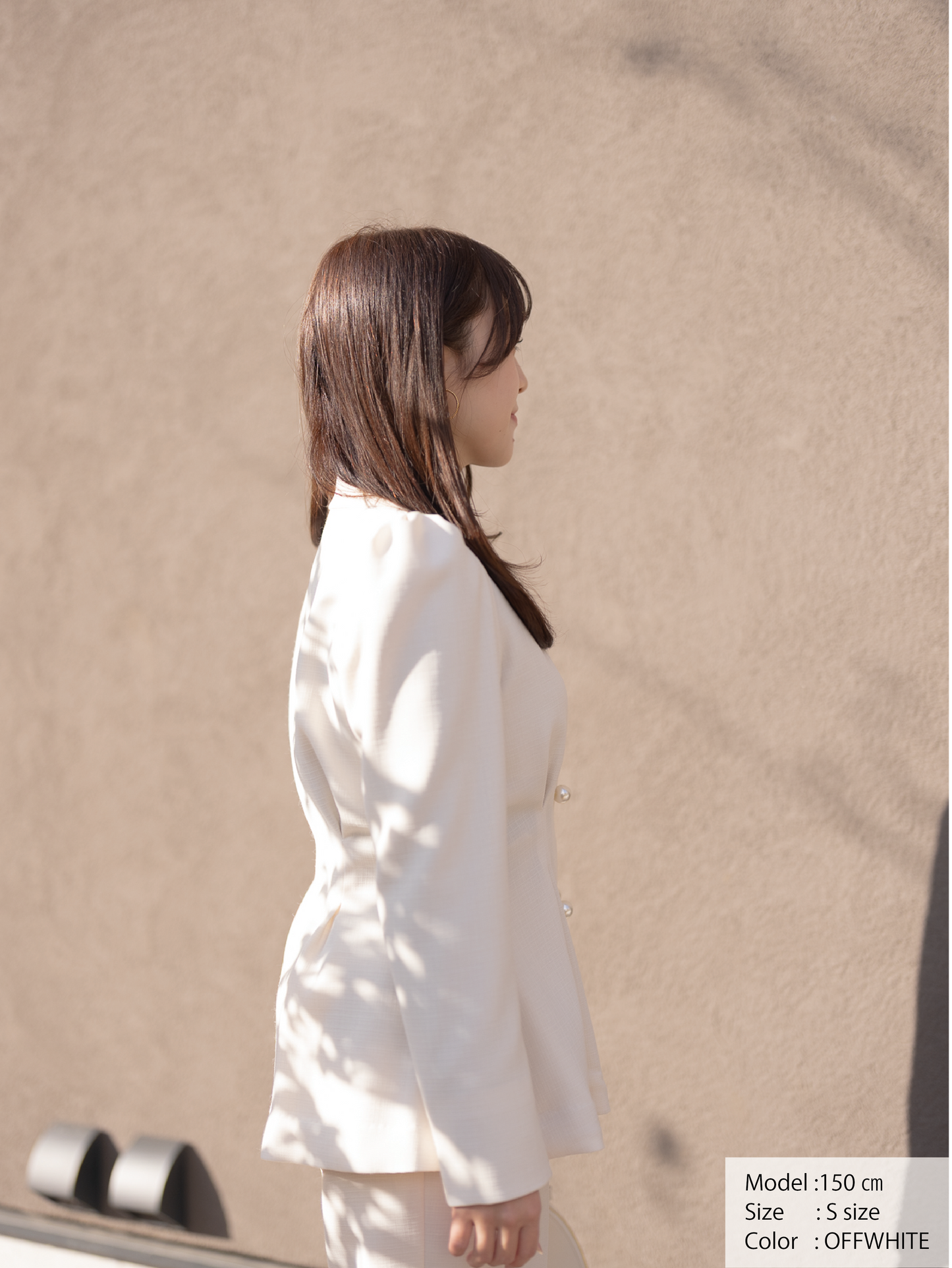 リネンライクテーラードジャケット【リサイクルポリエステル】