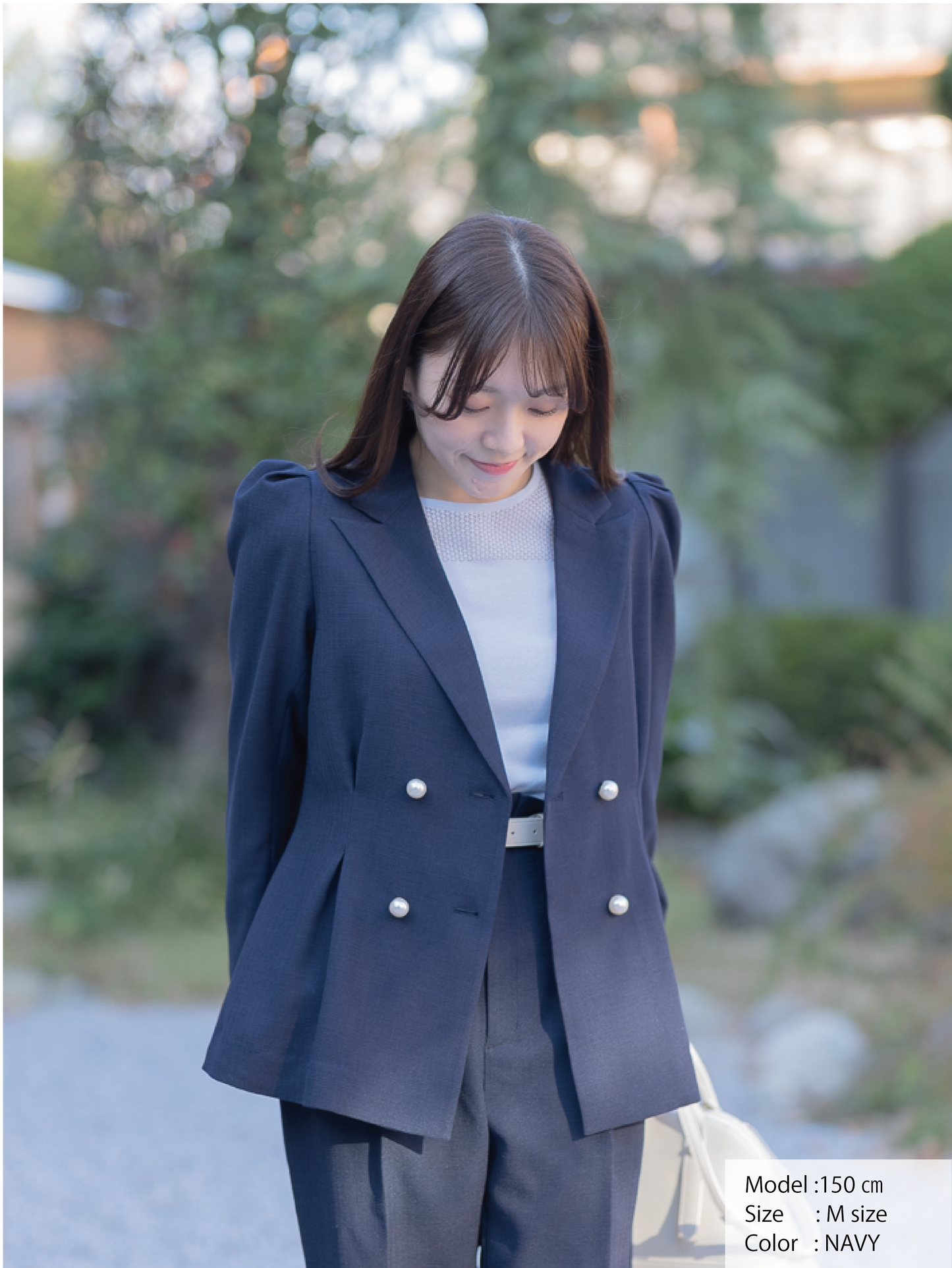 リネンライクテーラードジャケット【リサイクルポリエステル】