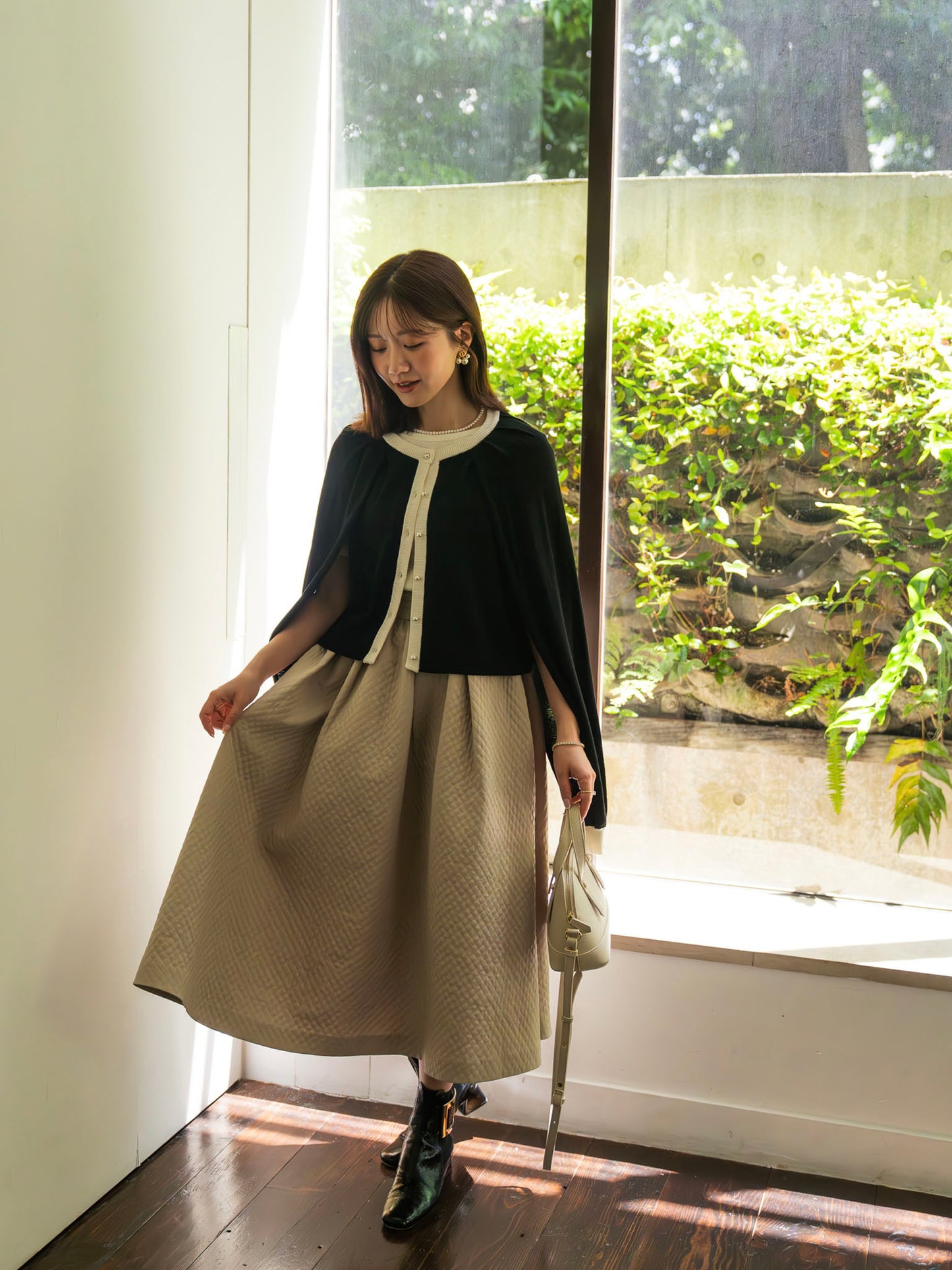 2WAYバイカラーニットカーディガン【レーヨン×リサイクルポリエステル】