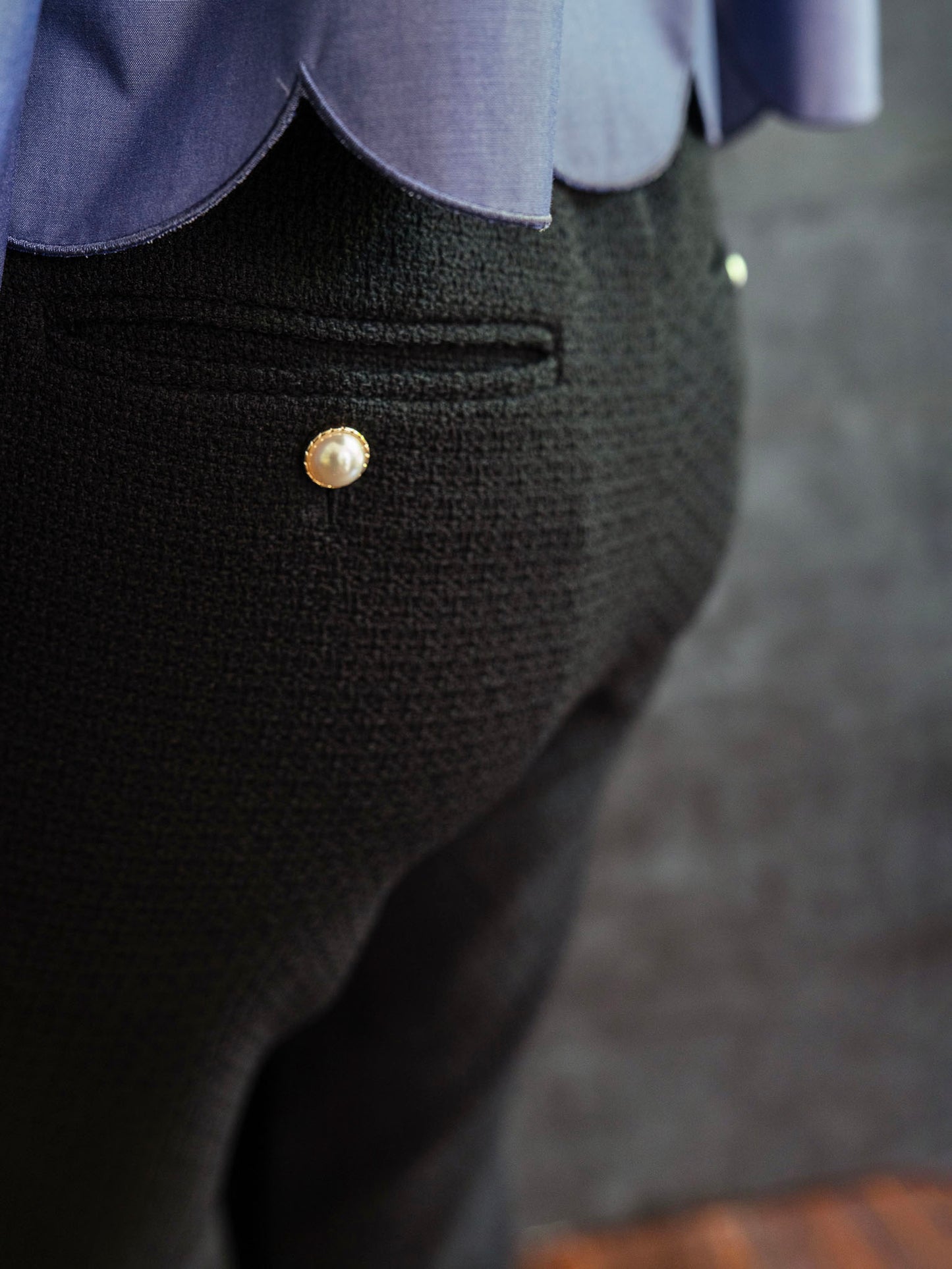 ストレッチツイードテーパードパンツ【リサイクルポリエステル】