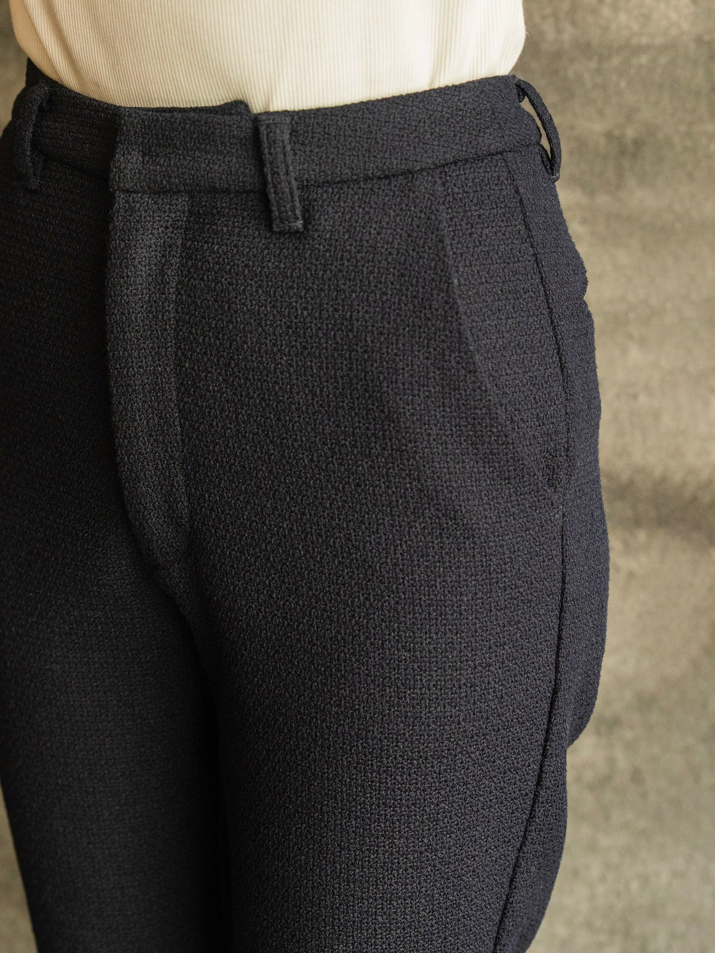 ストレッチツイードテーパードパンツ【リサイクルポリエステル】