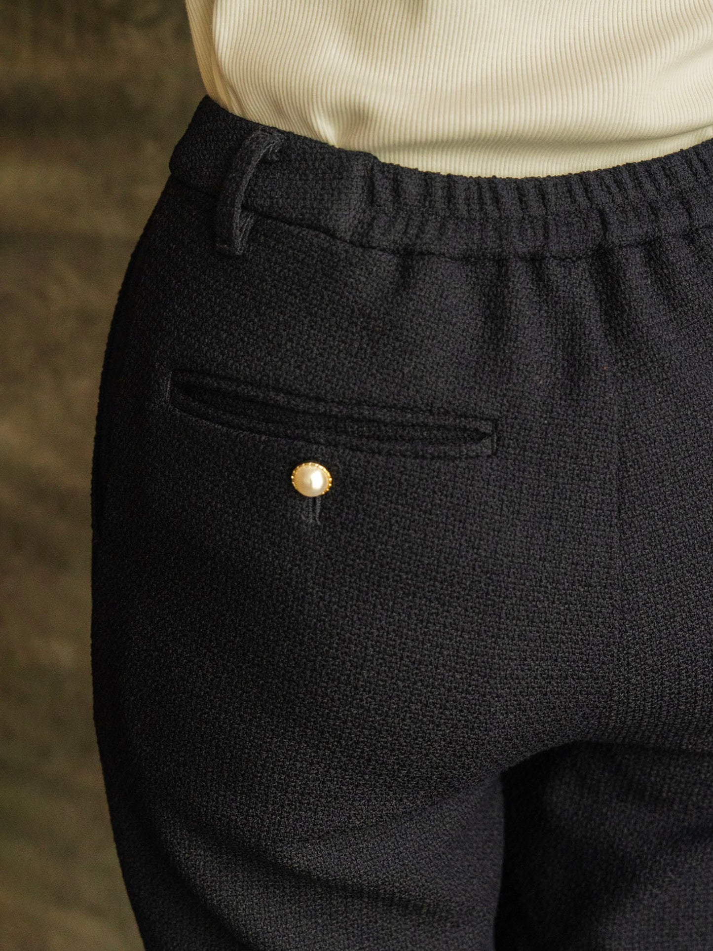 ストレッチツイードテーパードパンツ【リサイクルポリエステル】