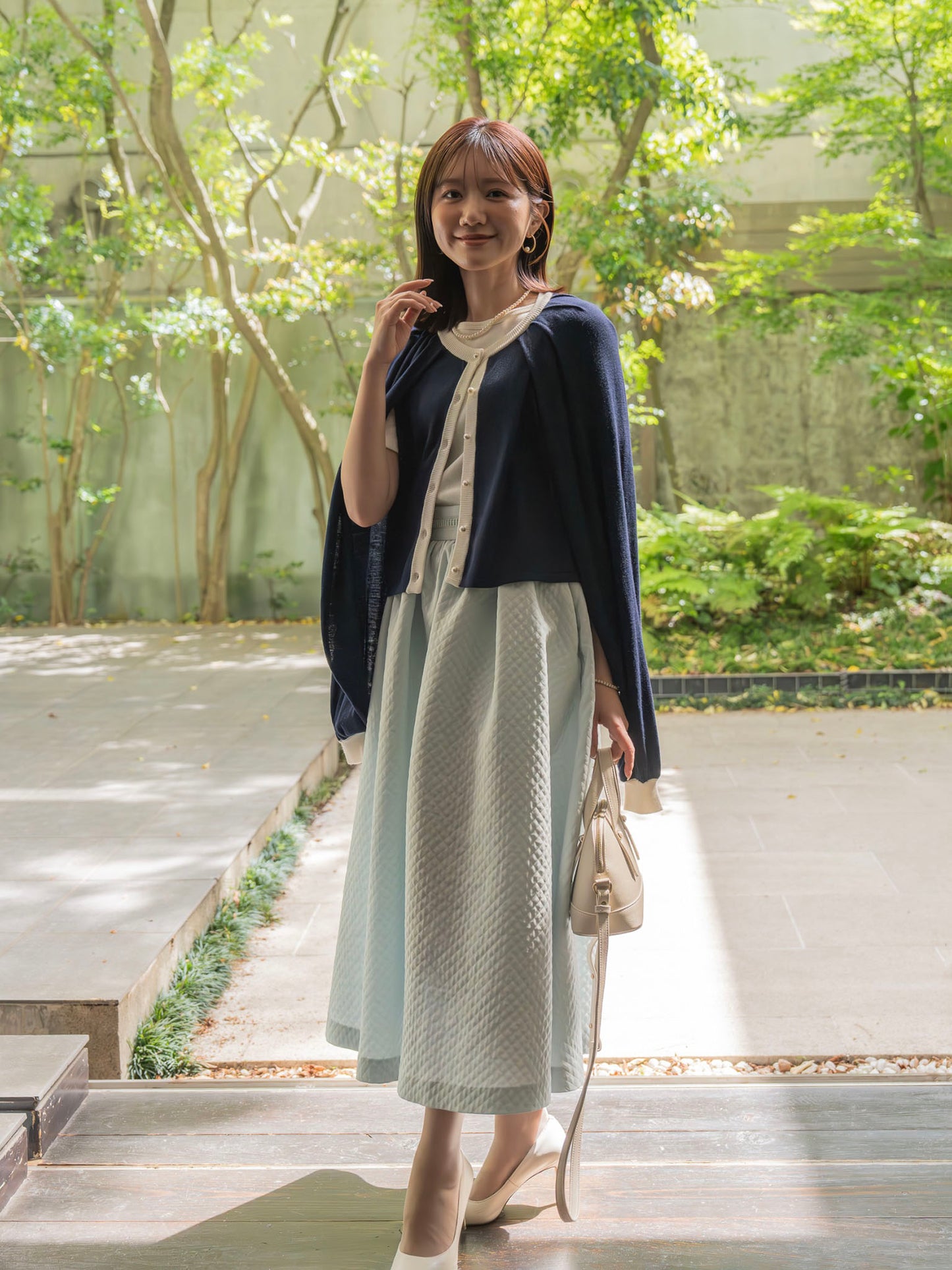 2WAYバイカラーニットカーディガン【レーヨン×リサイクルポリエステル】