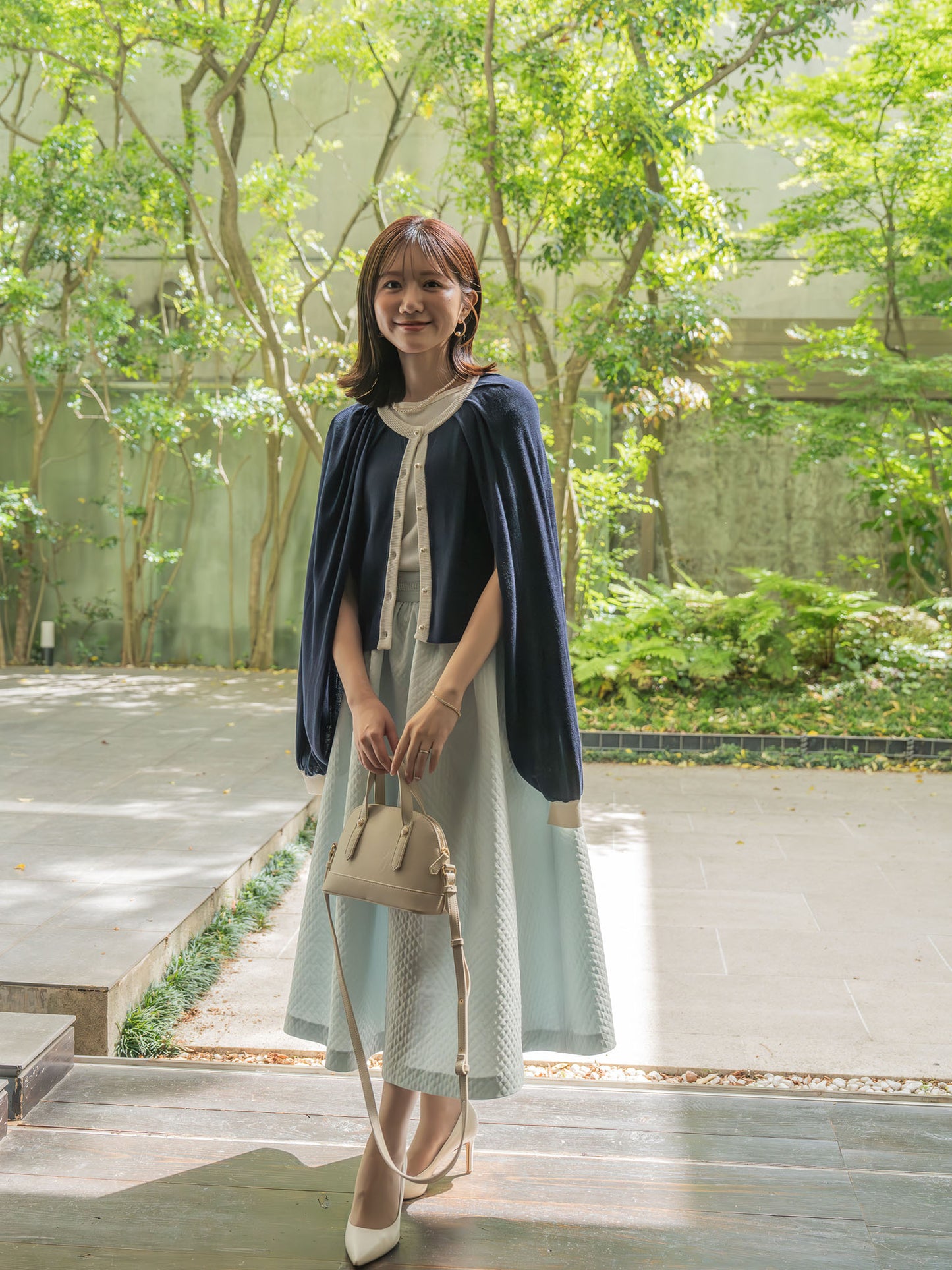 2WAYバイカラーニットカーディガン【レーヨン×リサイクルポリエステル】