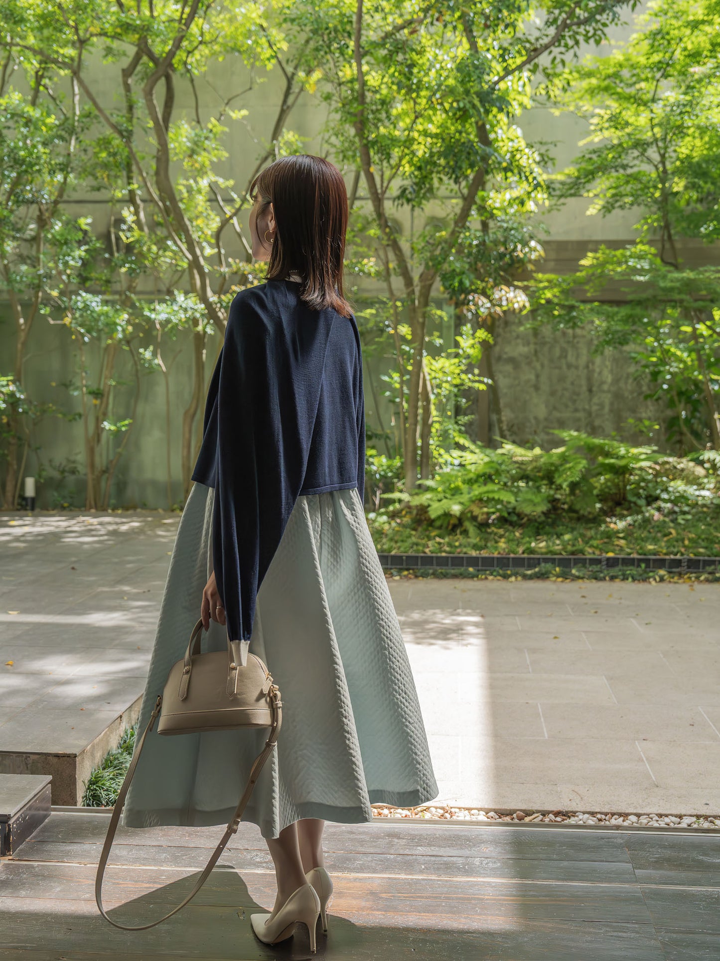 2WAYバイカラーニットカーディガン【レーヨン×リサイクルポリエステル】