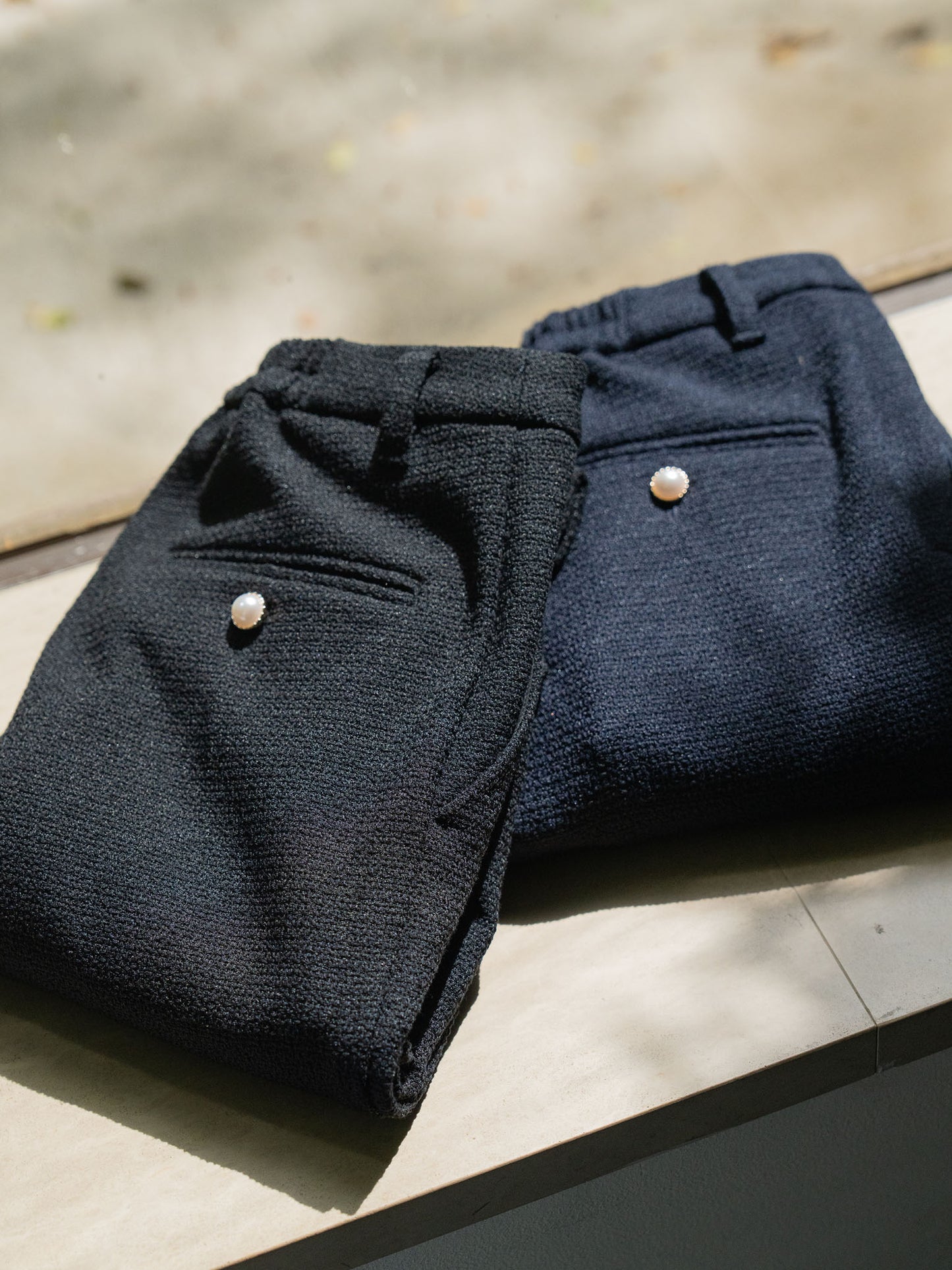 ストレッチツイードテーパードパンツ【リサイクルポリエステル】