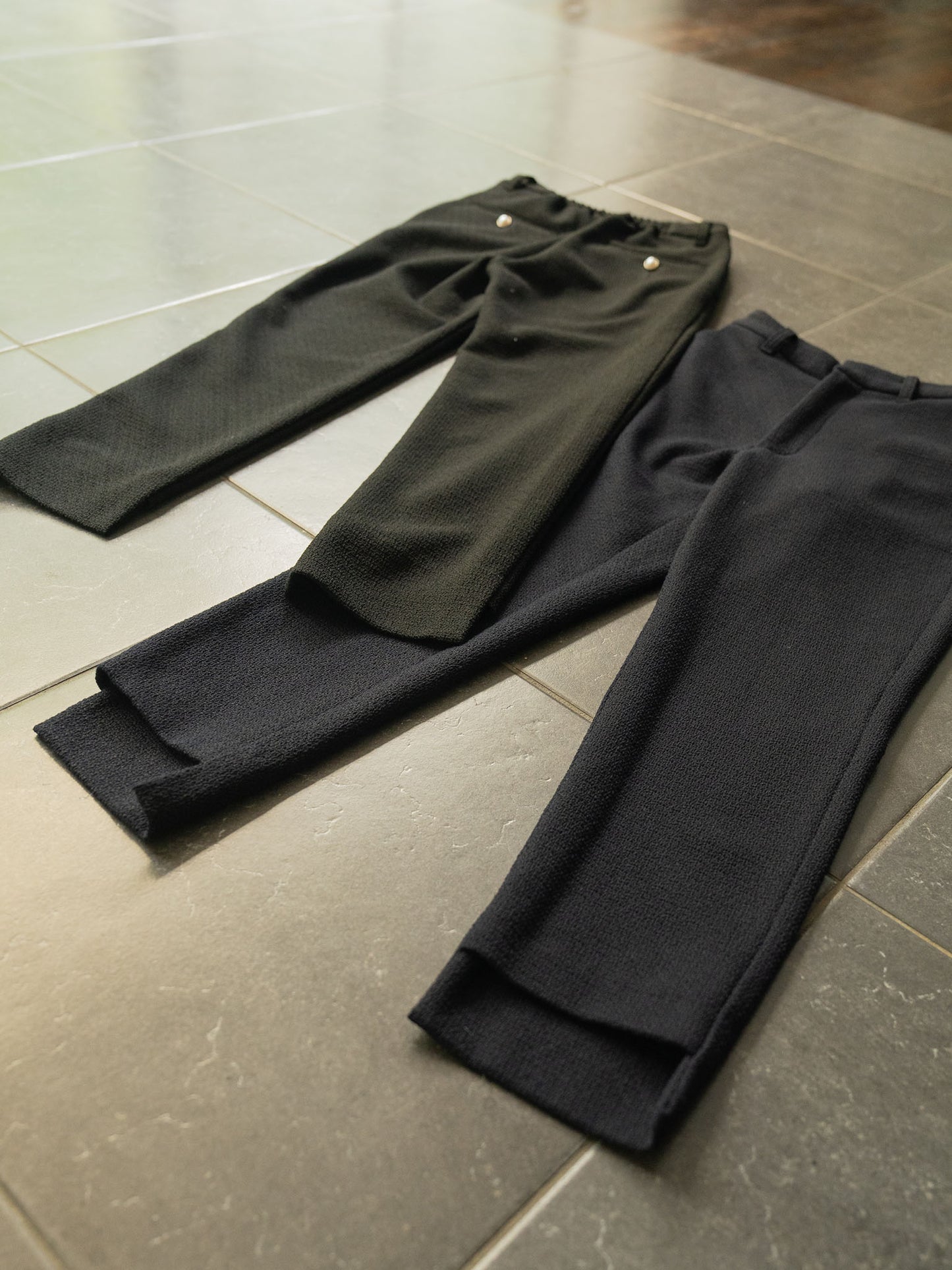 ストレッチツイードテーパードパンツ【リサイクルポリエステル】