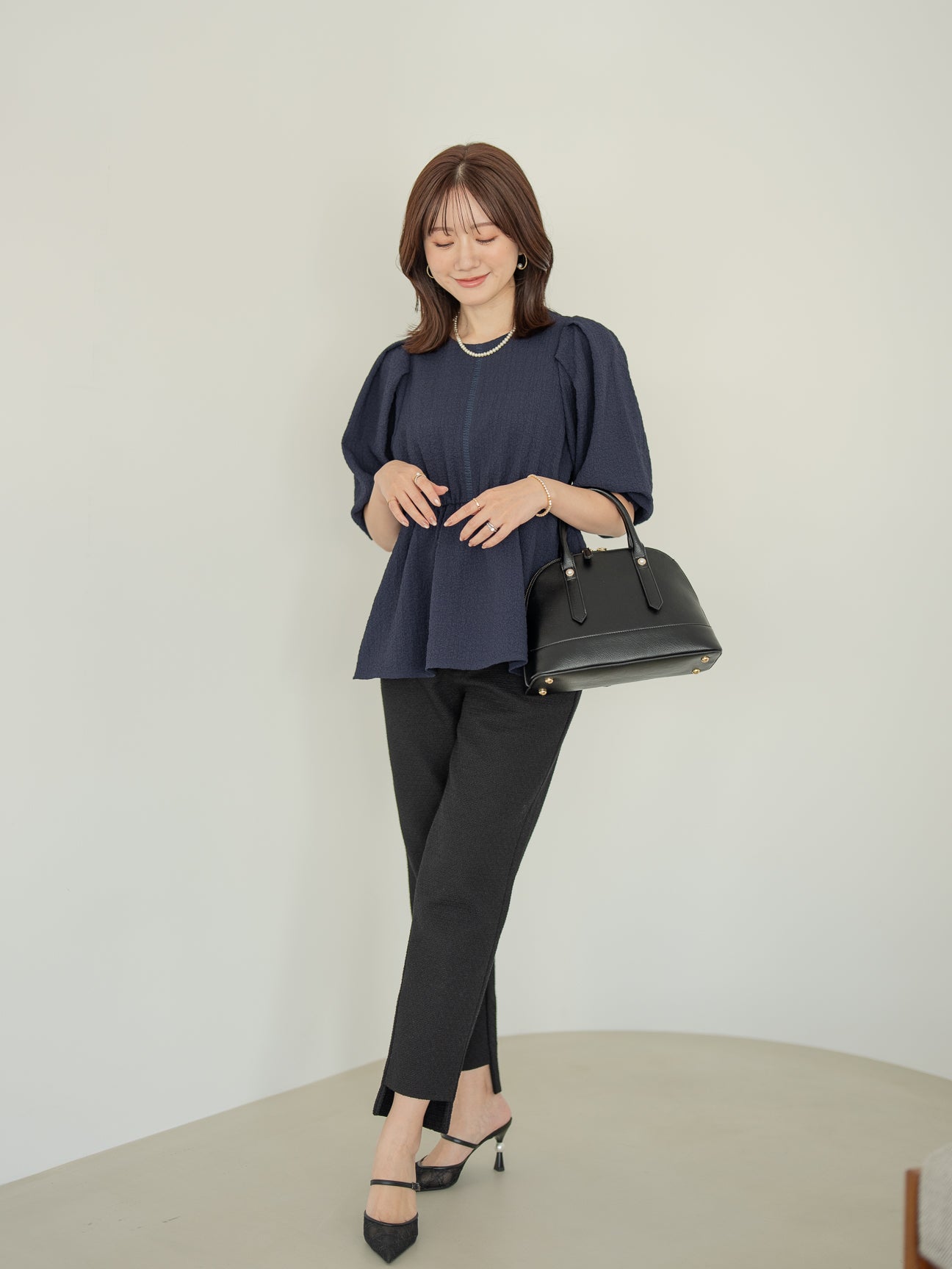 ポコポコペプラムブラウス【リサイクルポリエステル】