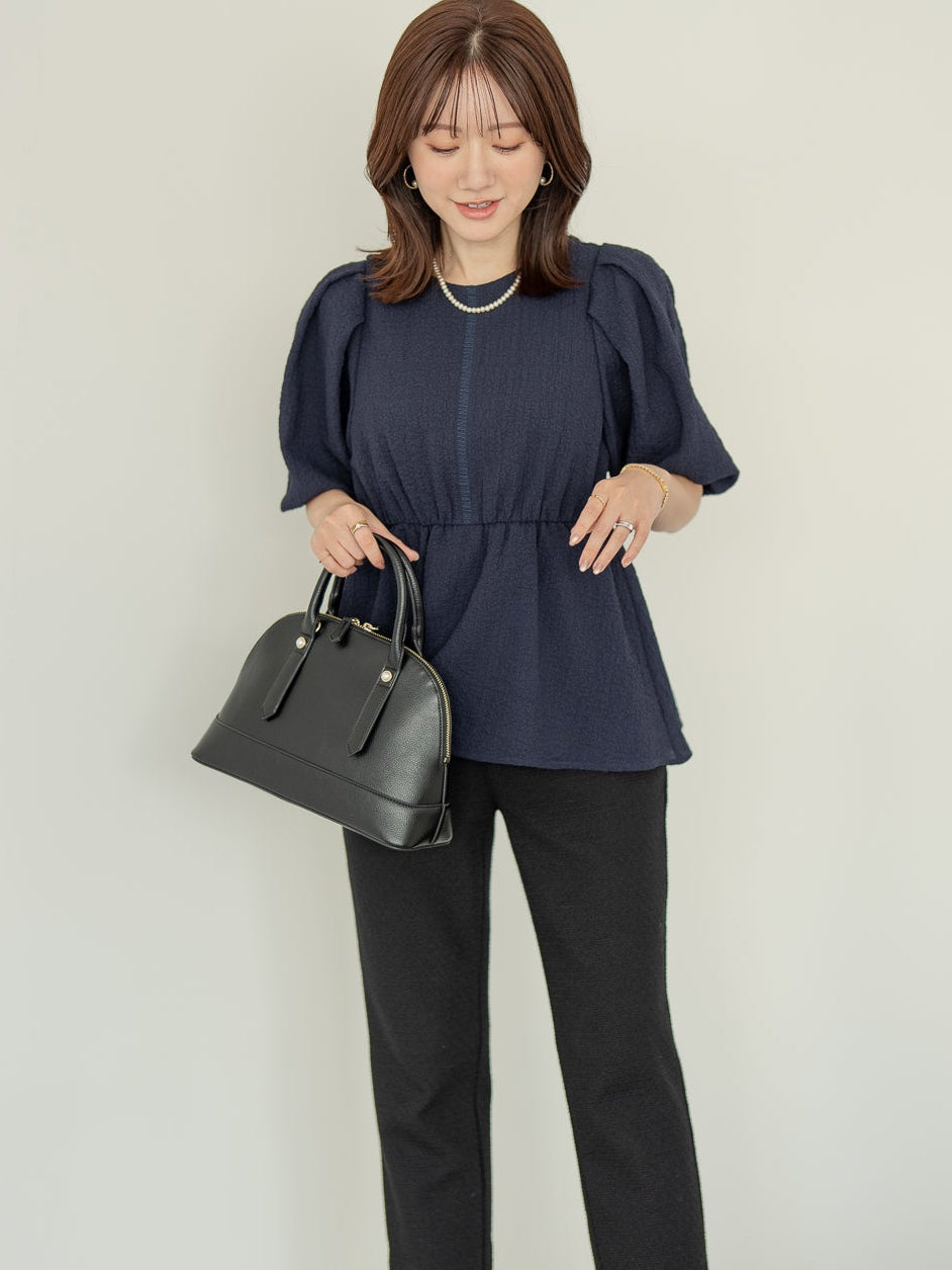 ポコポコペプラムブラウス【リサイクルポリエステル】