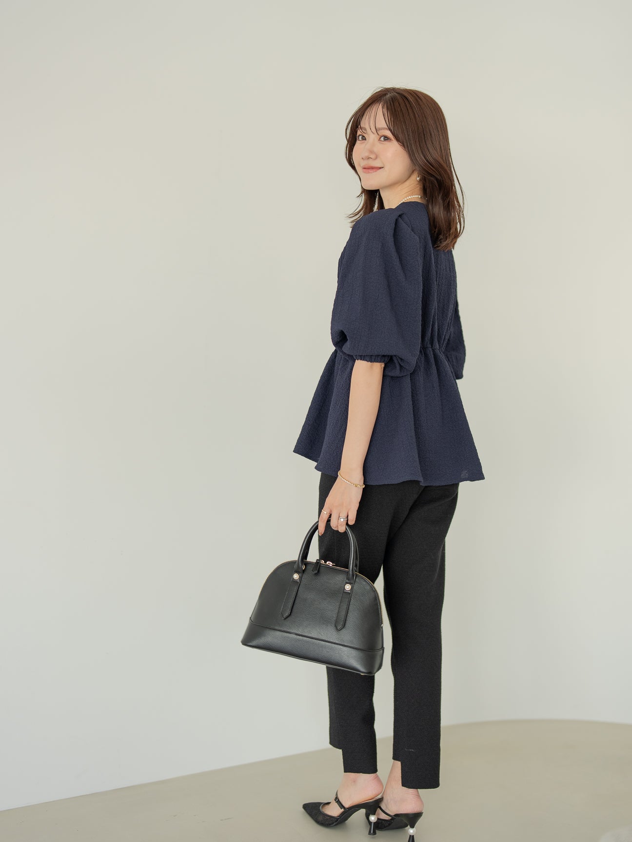 ポコポコペプラムブラウス【リサイクルポリエステル】