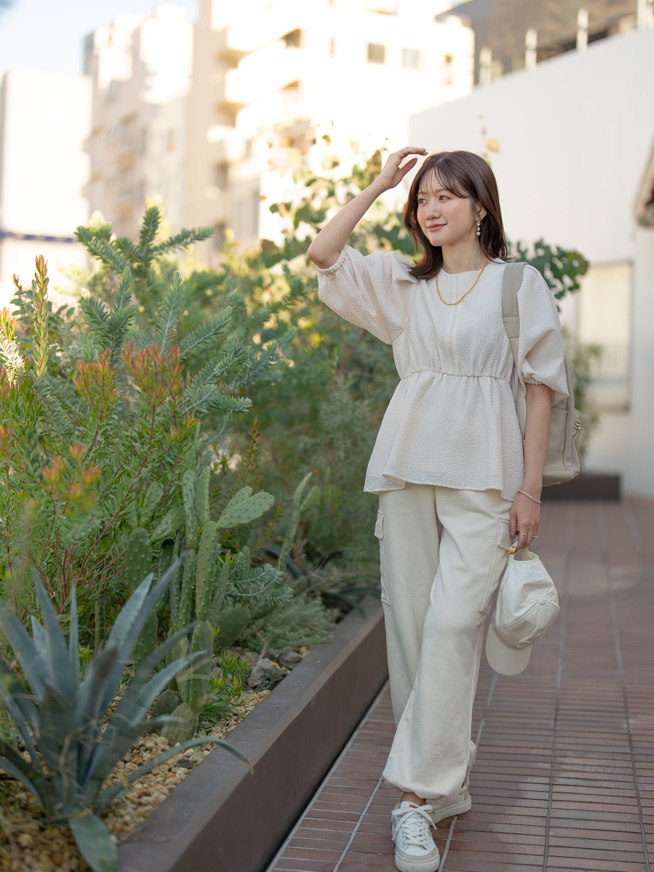 ポコポコペプラムブラウス【リサイクルポリエステル】