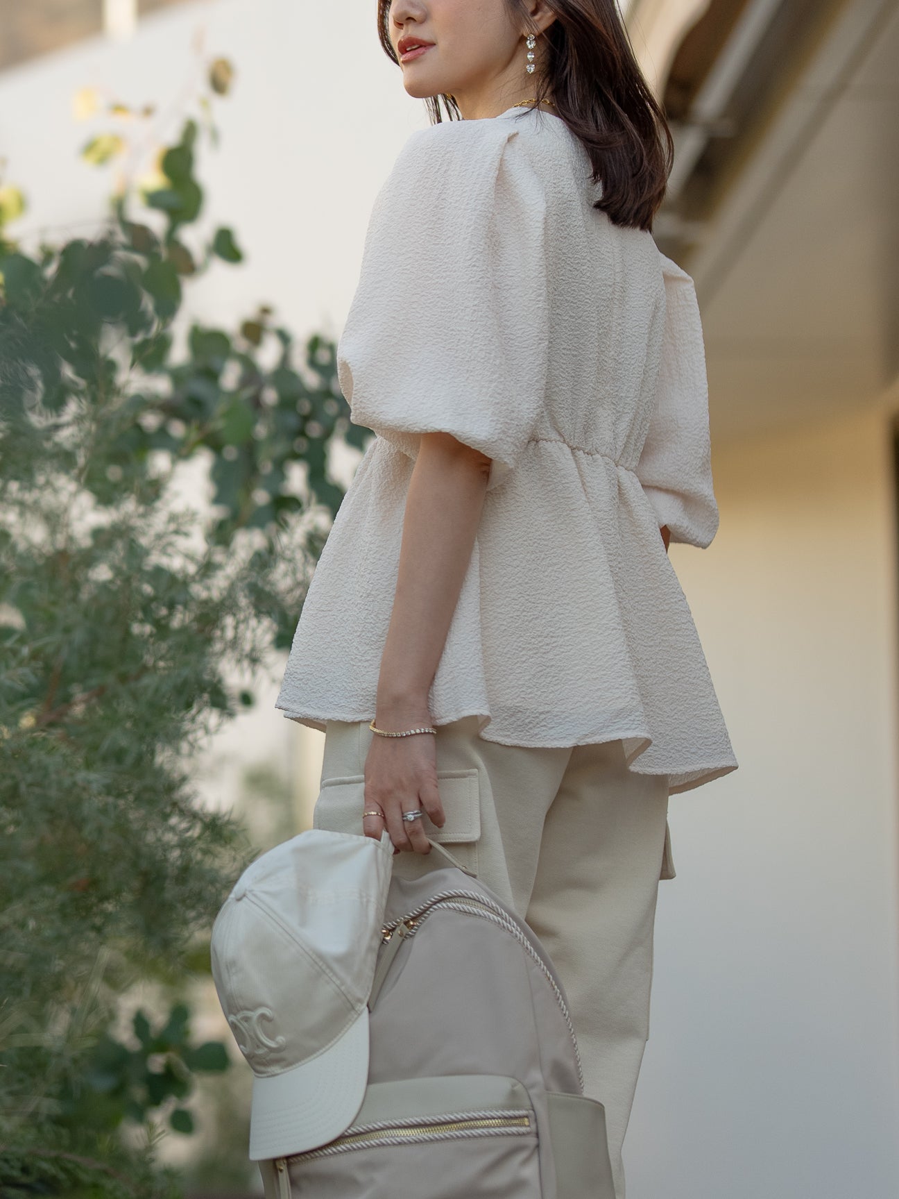 ポコポコペプラムブラウス【リサイクルポリエステル】