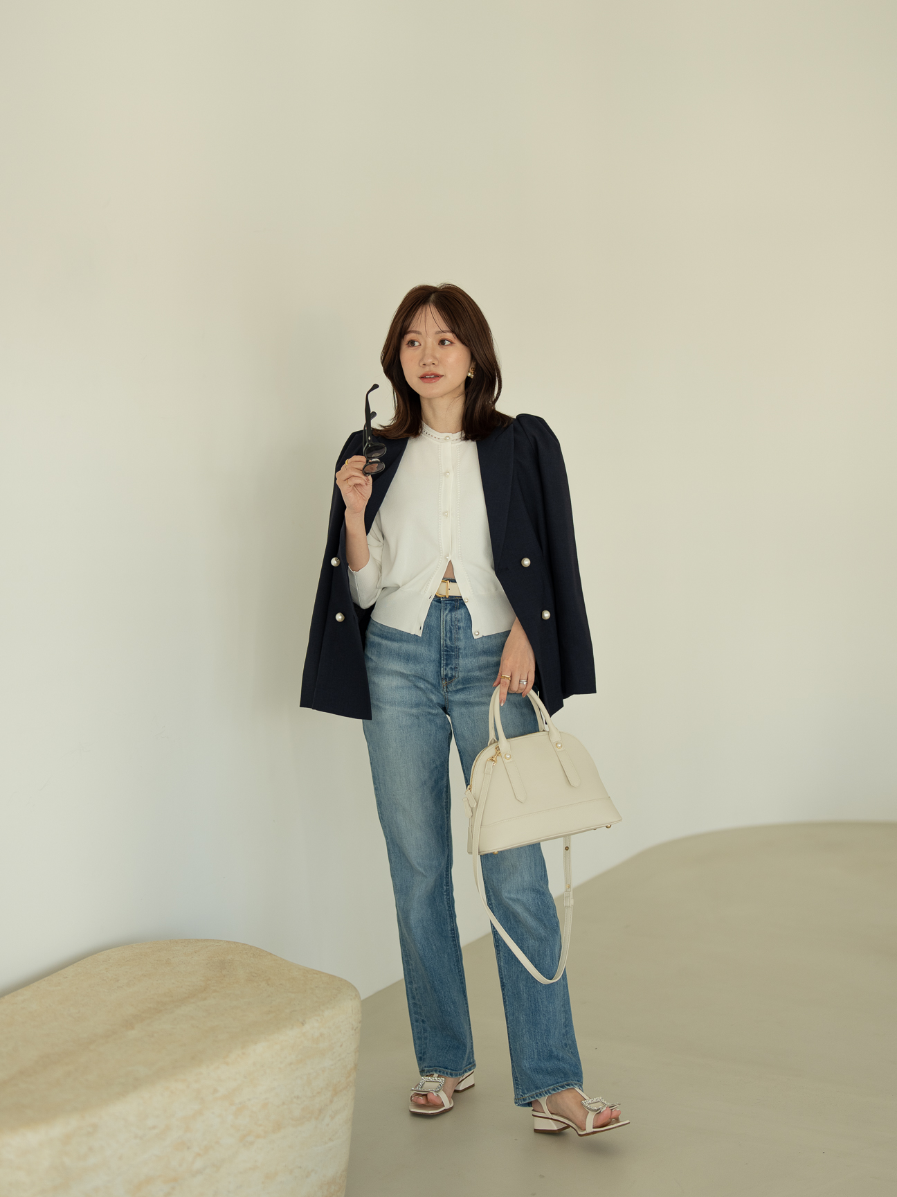 リネンライクテーラードジャケット【リサイクルポリエステル】