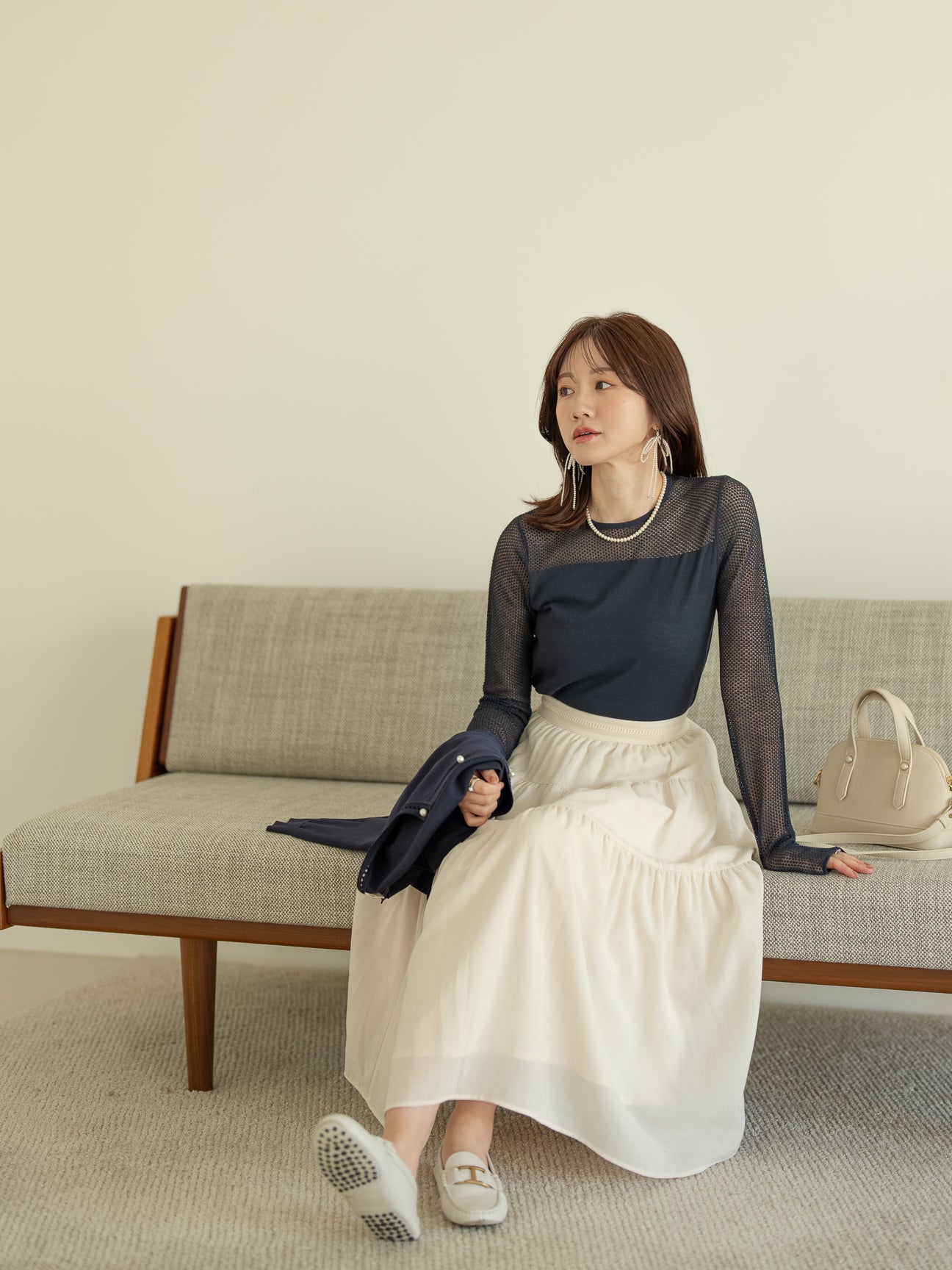 レースコットンニットプルオーバー【BCIコットン】