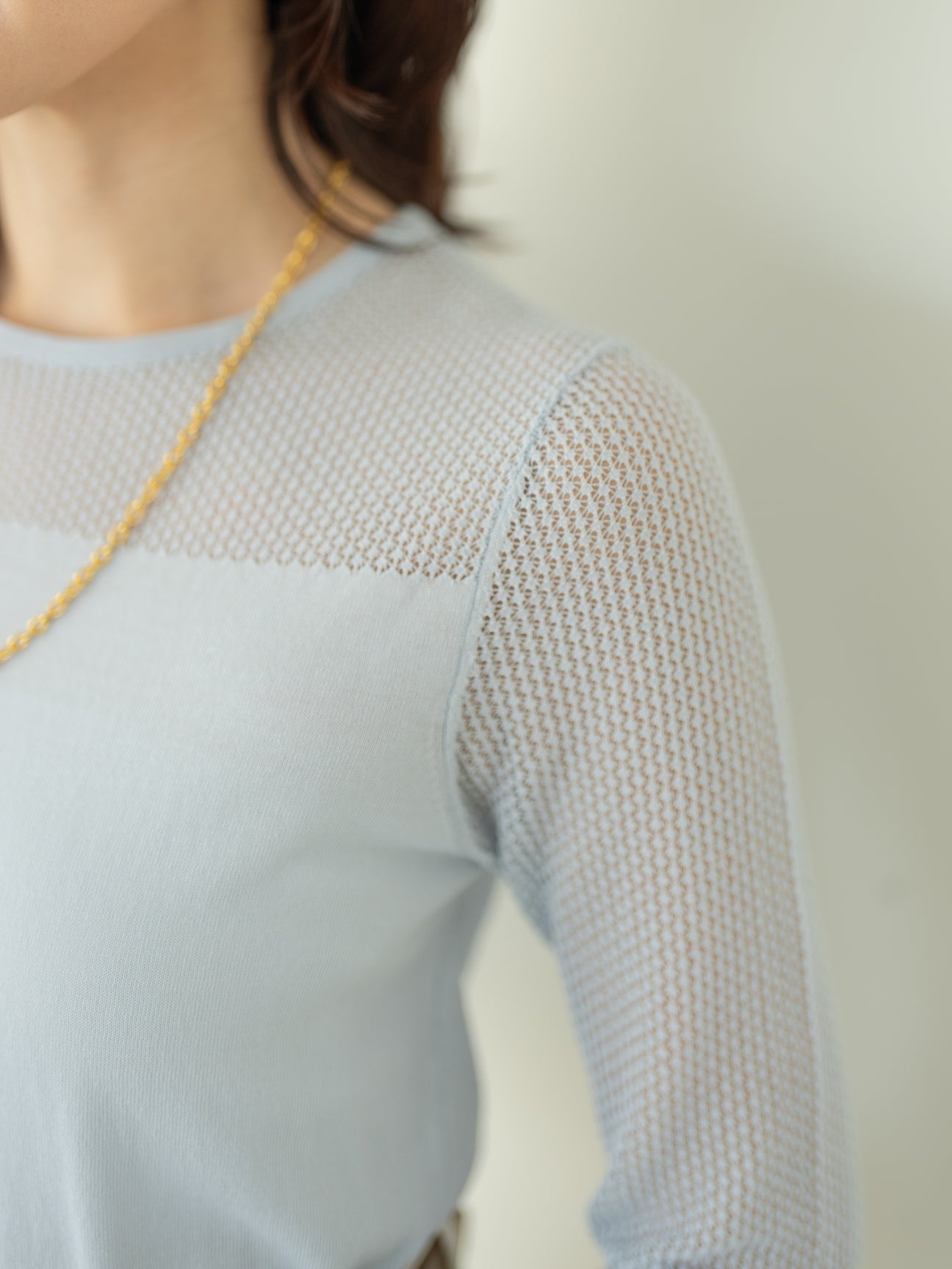 レースコットンニットプルオーバー【BCIコットン】