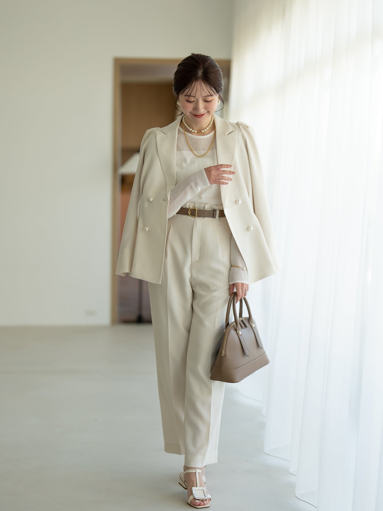 レースコットンニットプルオーバー【BCIコットン】