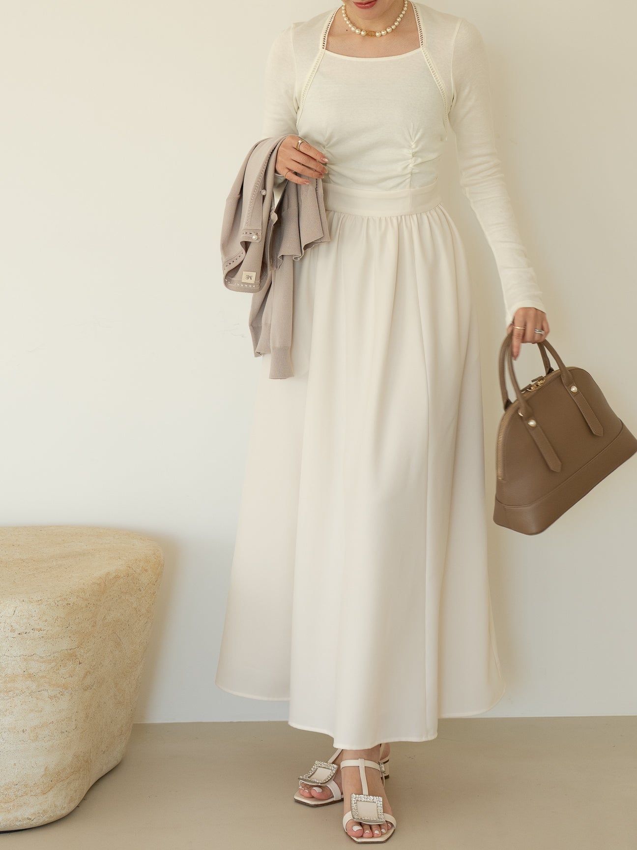 トラペーズネックフライスドッキングワンピース【オーガニックコットン】