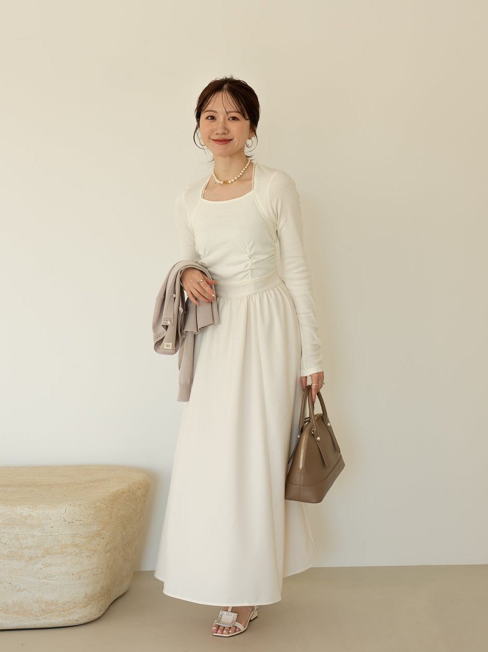 トラペーズネックフライスドッキングワンピース【オーガニックコットン】