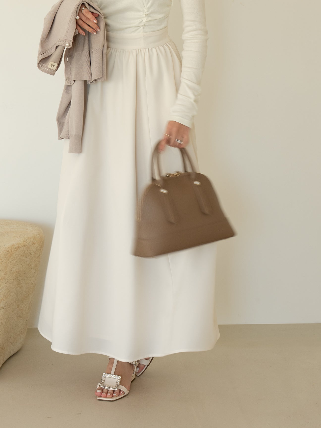 トラペーズネックフライスドッキングワンピース【オーガニックコットン】