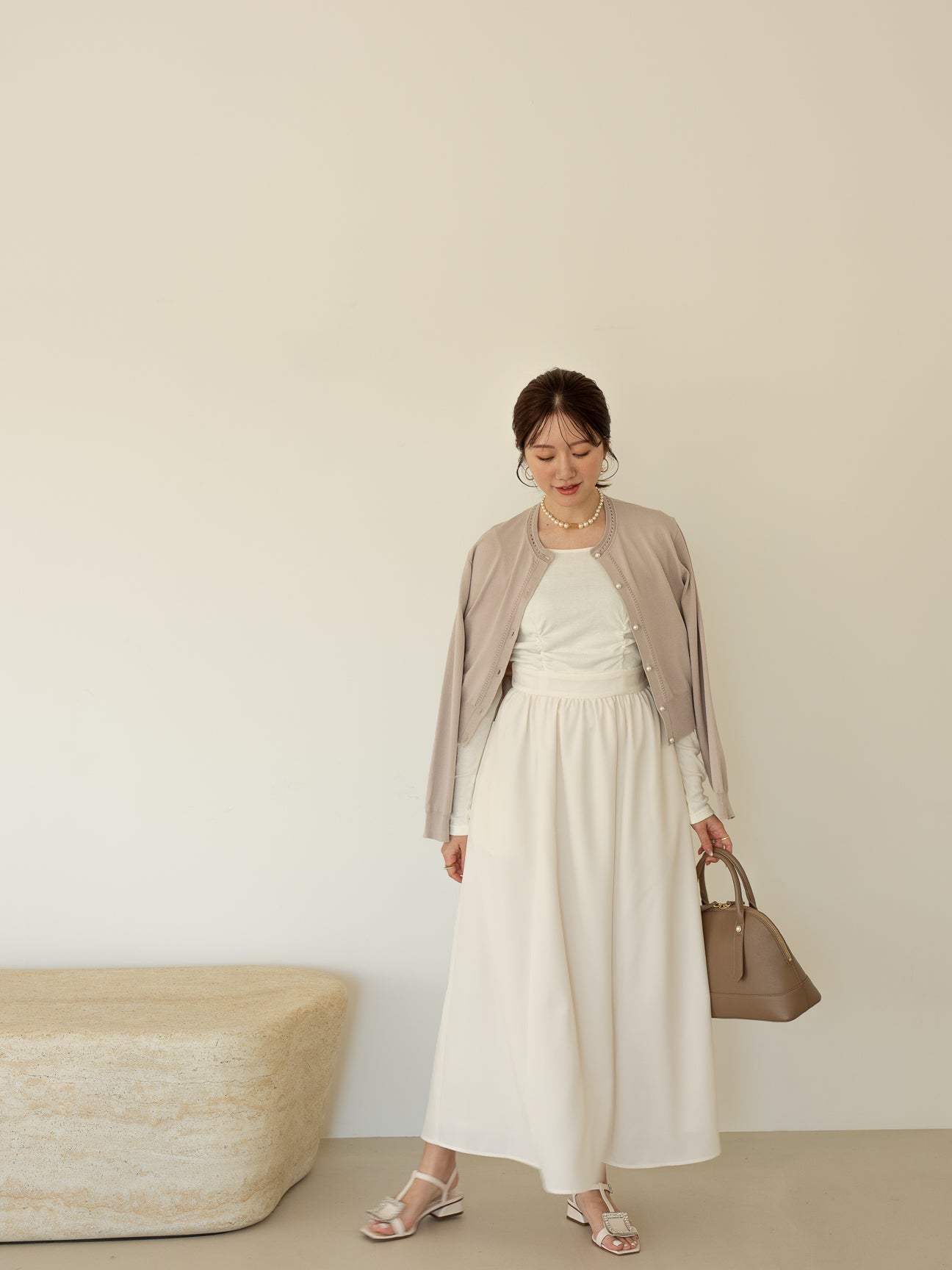 トラペーズネックフライスドッキングワンピース【オーガニックコットン】