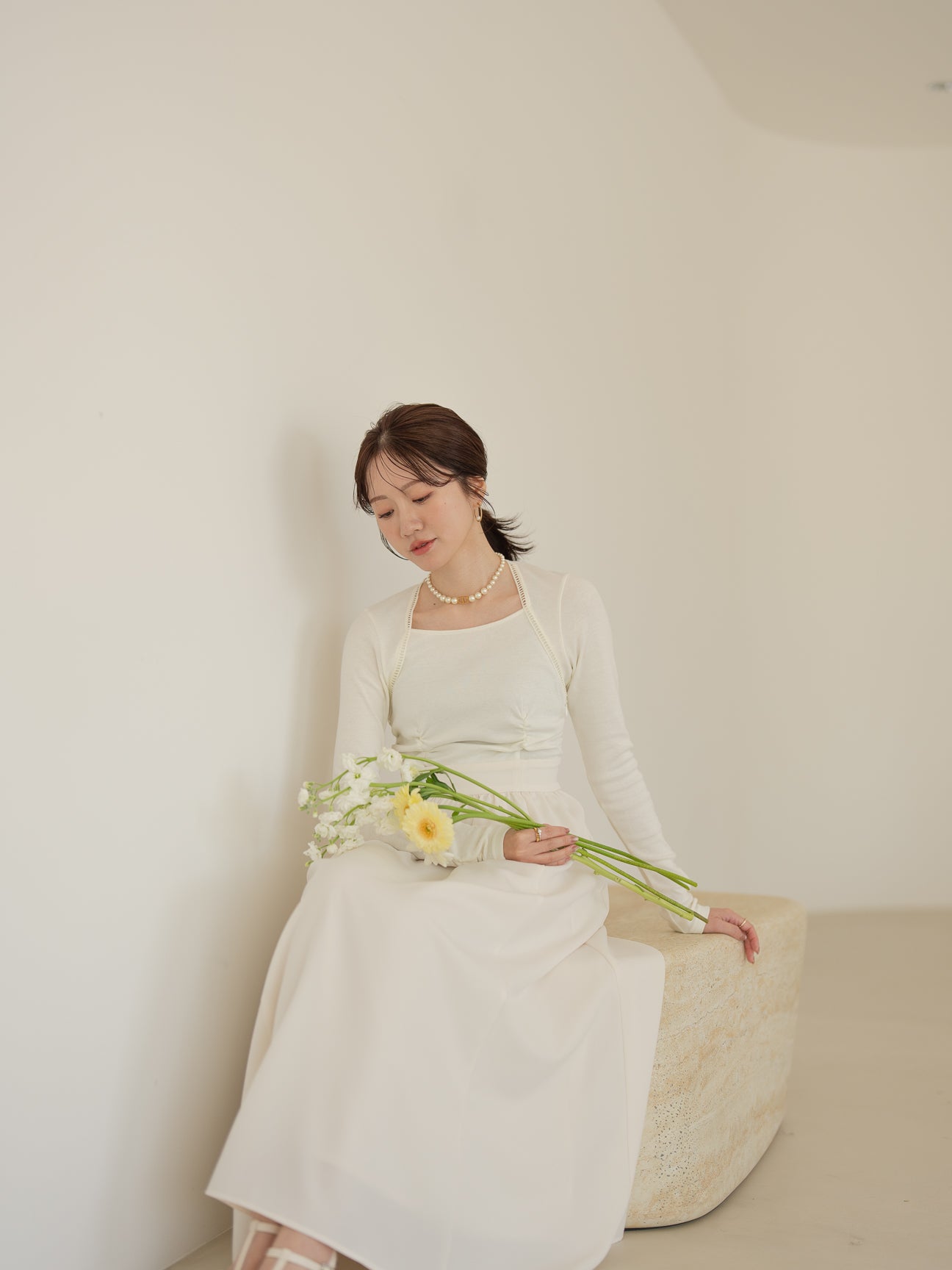 トラペーズネックフライスドッキングワンピース【オーガニックコットン】