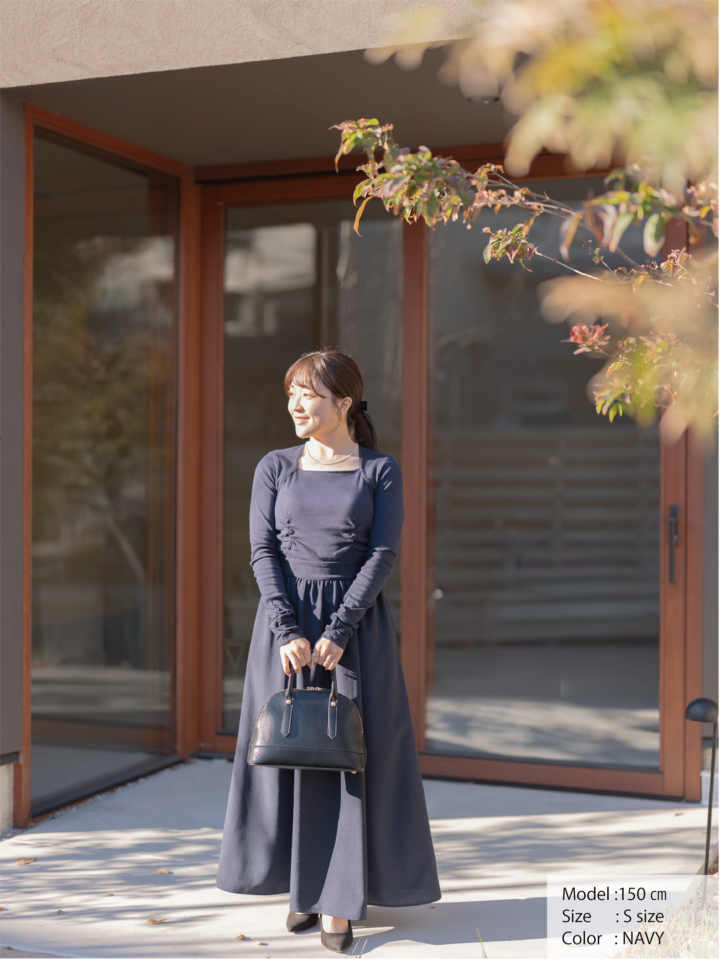 トラペーズネックフライスドッキングワンピース【オーガニックコットン】