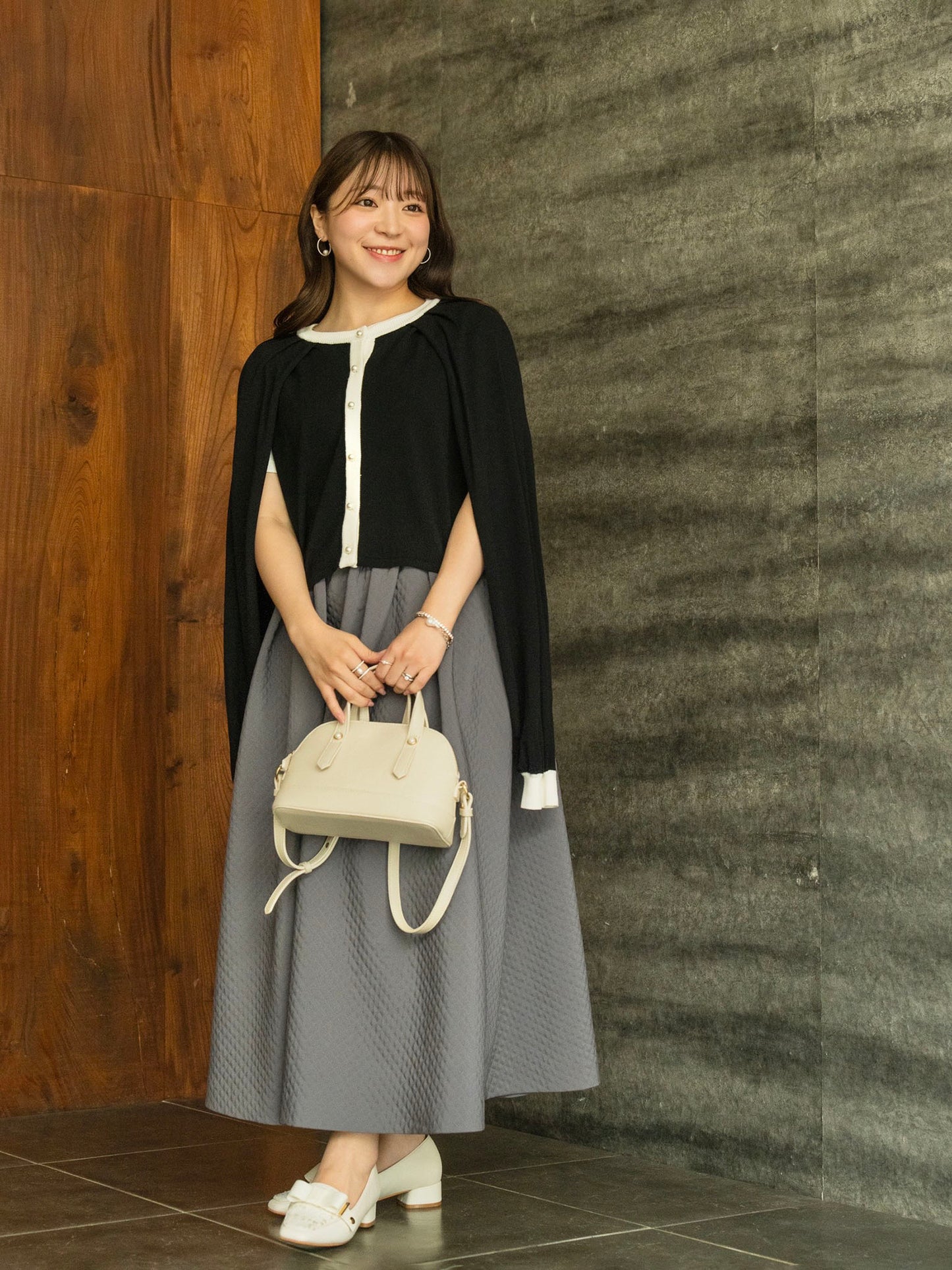 2WAYバイカラーニットカーディガン【レーヨン×リサイクルポリエステル】