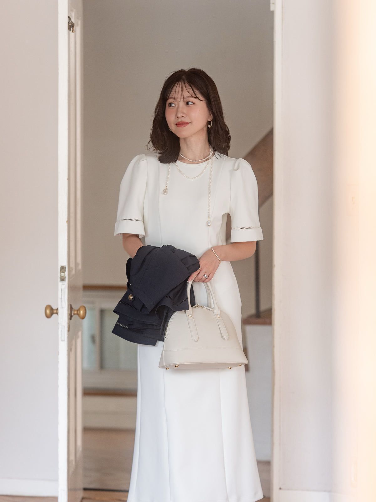 フォルムスリーブワンピース【リサイクルポリエステル】
