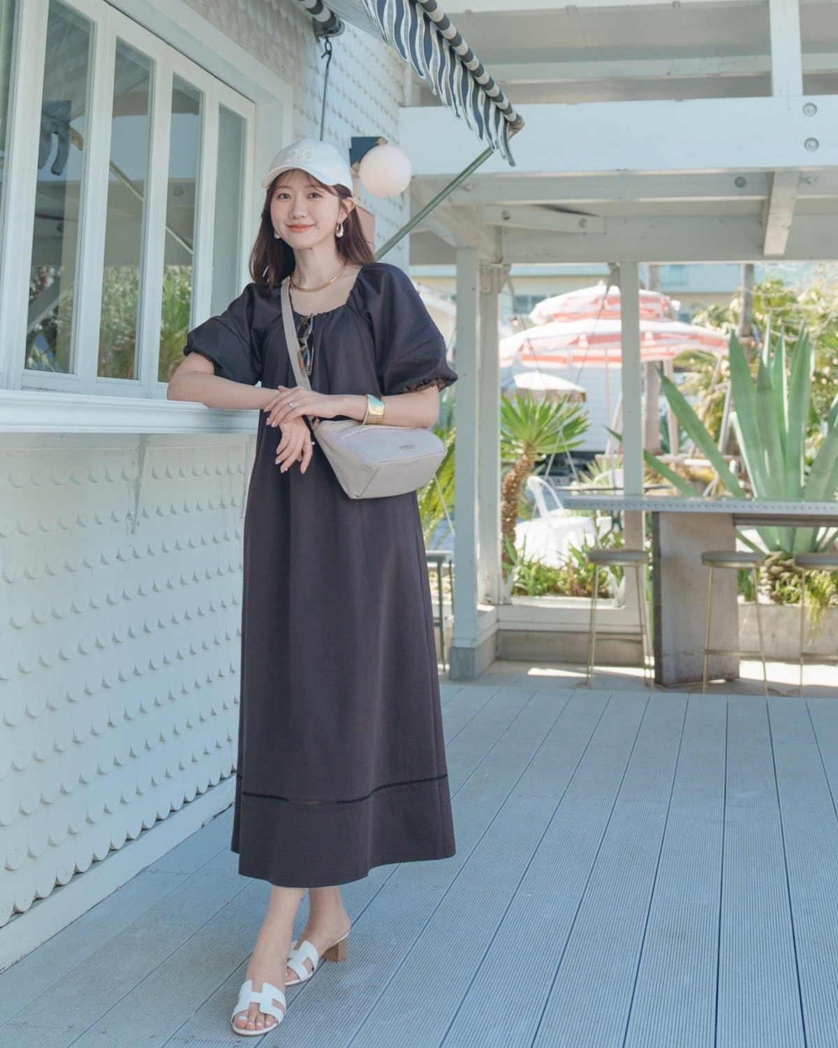 【メゾンエシェル】ランタンスリーブカットソーワンピース ランタンスリーブカットソーワンピース – Maison Echelle