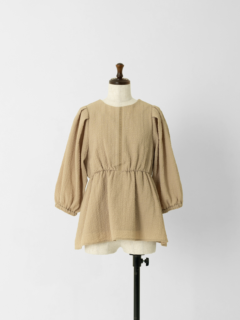 ポコポコペプラムブラウス【リサイクルポリエステル】