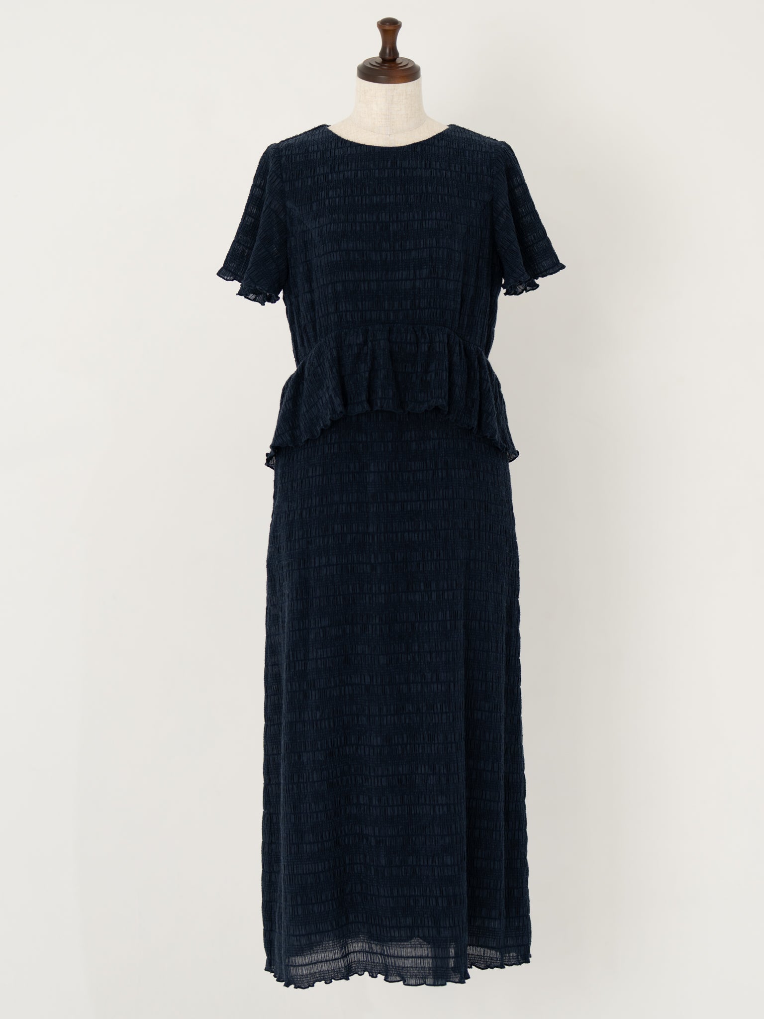 美品★メゾンエシェル　エアリーシャーリングワンピースnavy（PSサイズ） エアリーシャーリングワンピース【リサイクルポリエステル】 – Maison