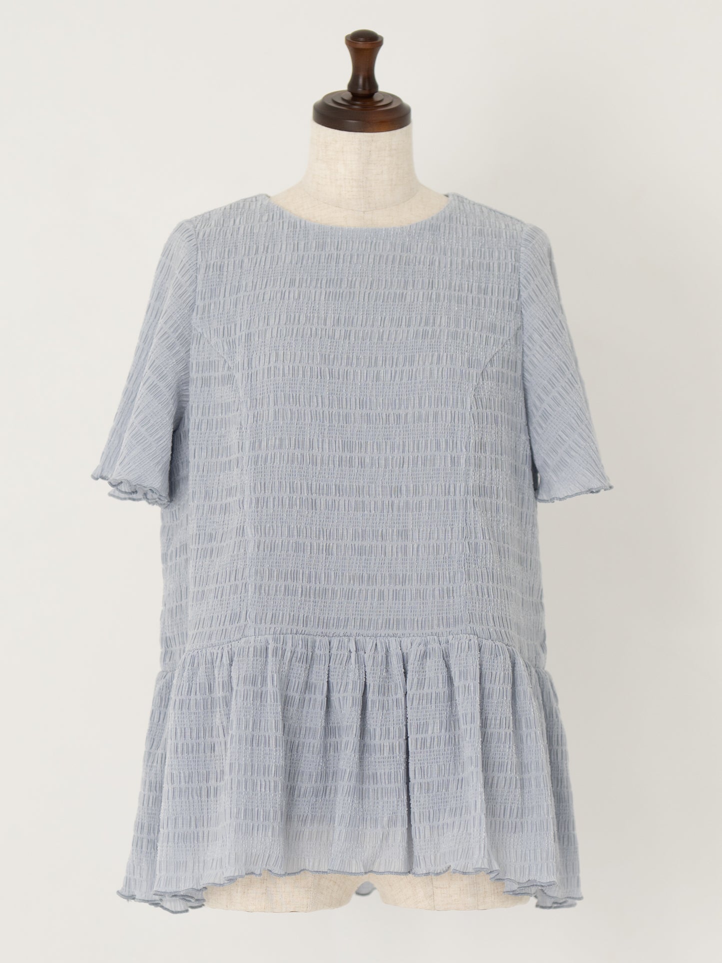 エアリーシャーリングペプラムトップス【リサイクルポリエステル】