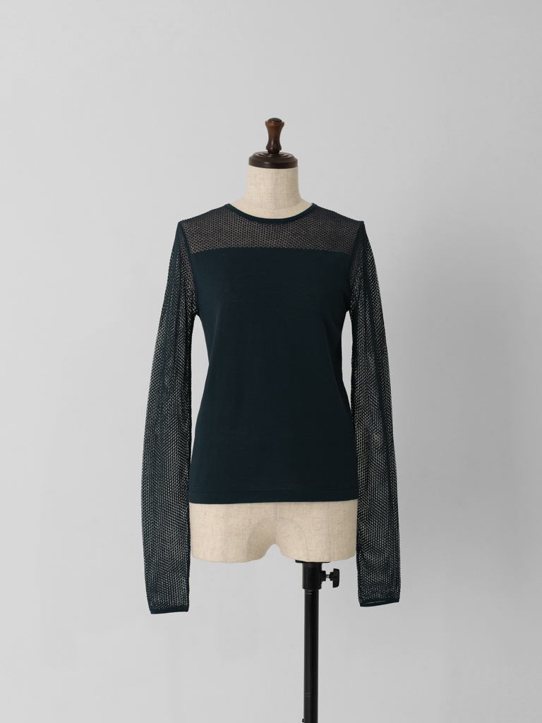 レースコットンニットプルオーバー【BCIコットン】