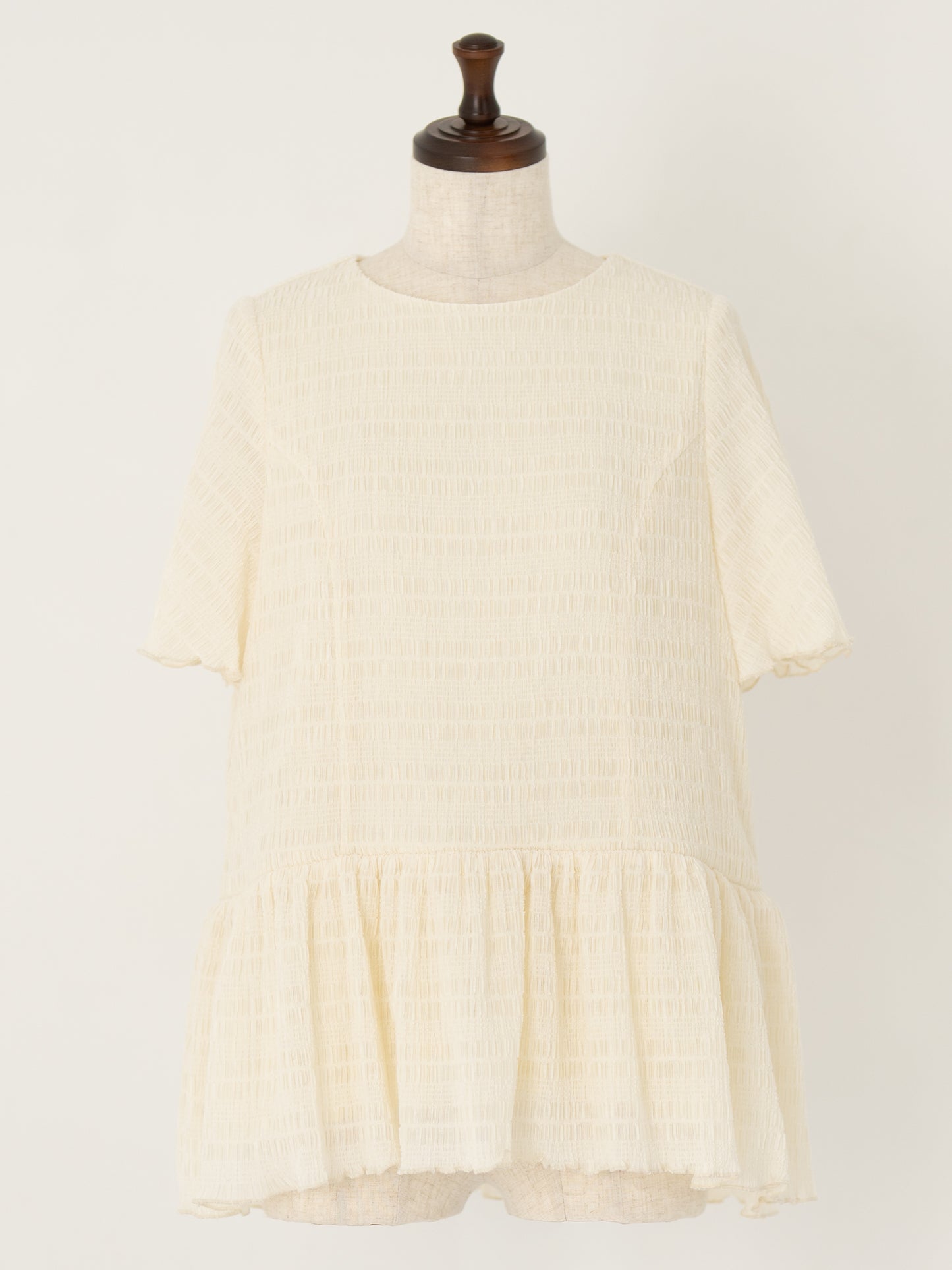 エアリーシャーリングペプラムトップス【リサイクルポリエステル】