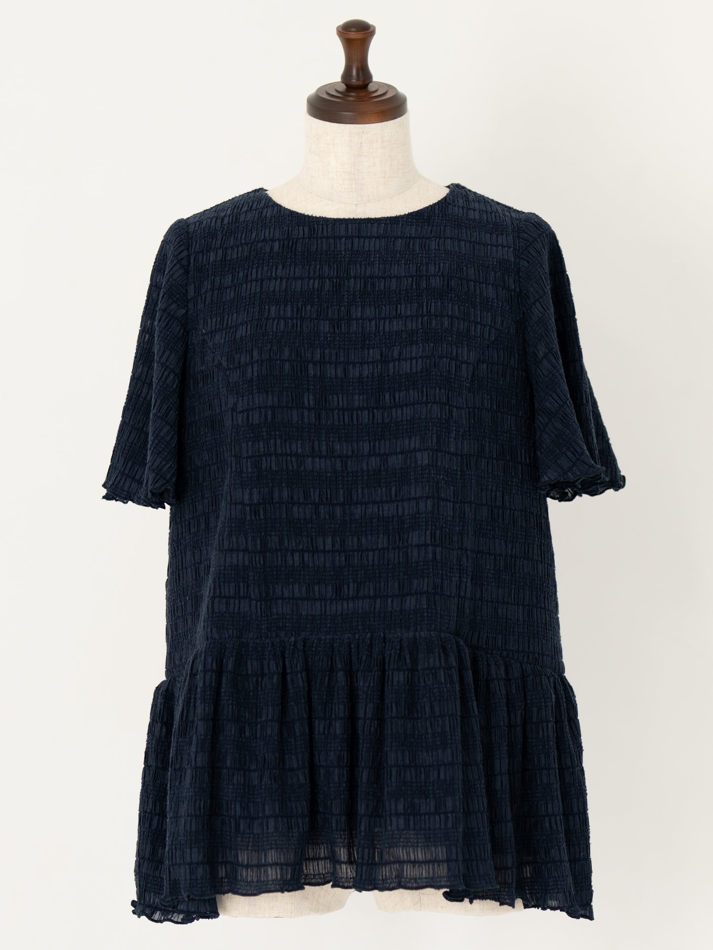 エアリーシャーリングペプラムトップス【リサイクルポリエステル】