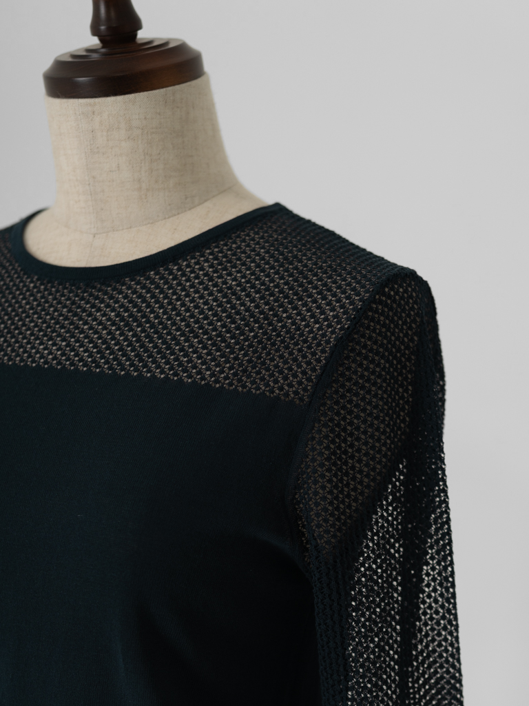 レースコットンニットプルオーバー【BCIコットン】