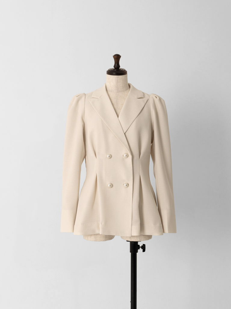 リネンライクテーラードジャケット【リサイクルポリエステル】