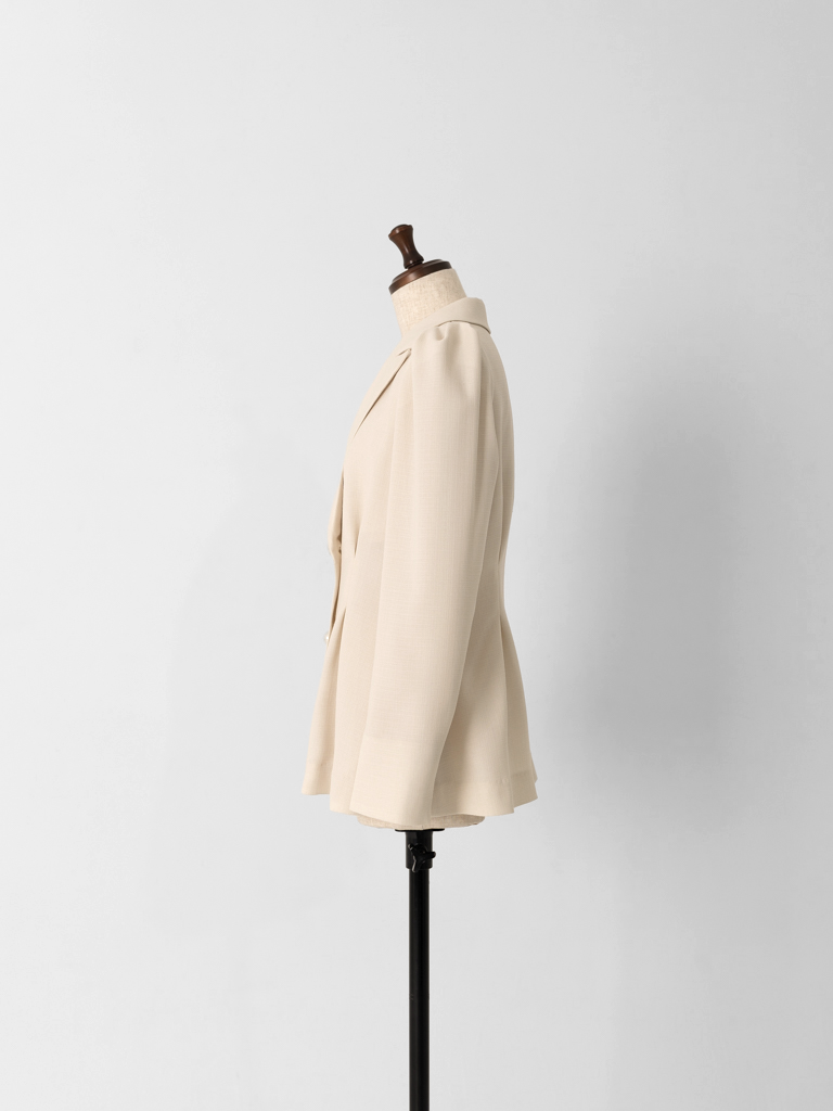 リネンライクテーラードジャケット【リサイクルポリエステル】