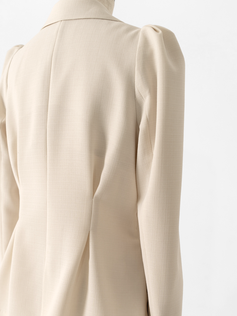 リネンライクテーラードジャケット【リサイクルポリエステル】