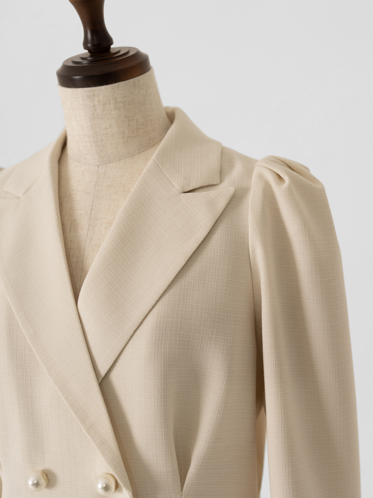 リネンライクテーラードジャケット【リサイクルポリエステル】