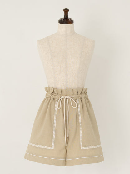 ハシゴレースリラックスショートパンツ【リサイクルポリエステル】