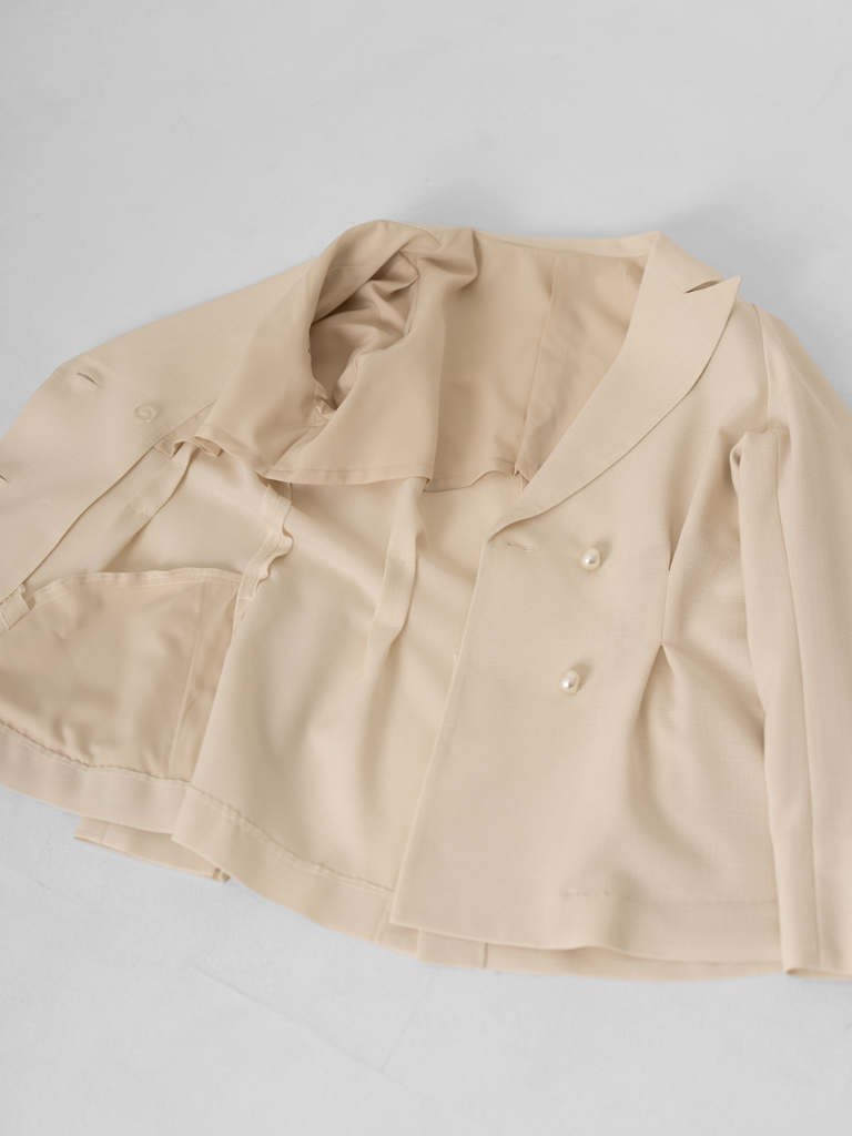 リネンライクテーラードジャケット【リサイクルポリエステル】